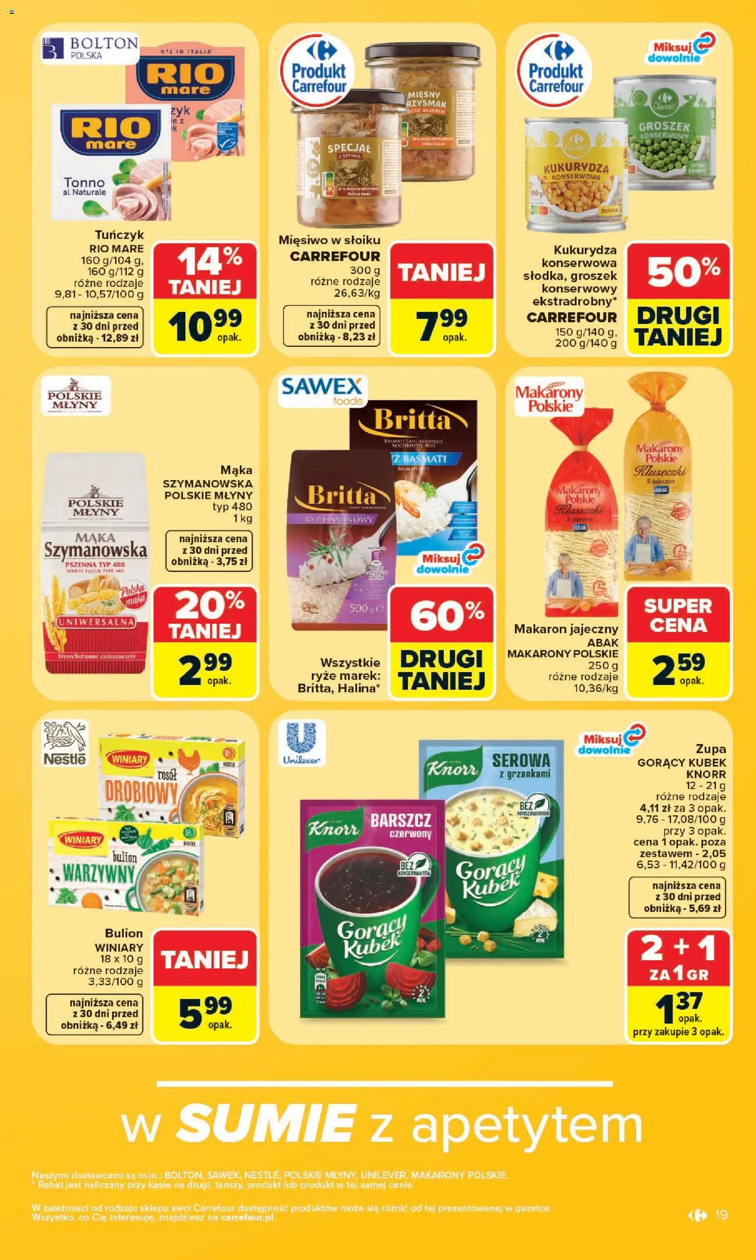 Carrefour gazetka od 20.07.2026 | Strona: 21 | Produkty: Groszek, Szynka, Zupa, Makaron