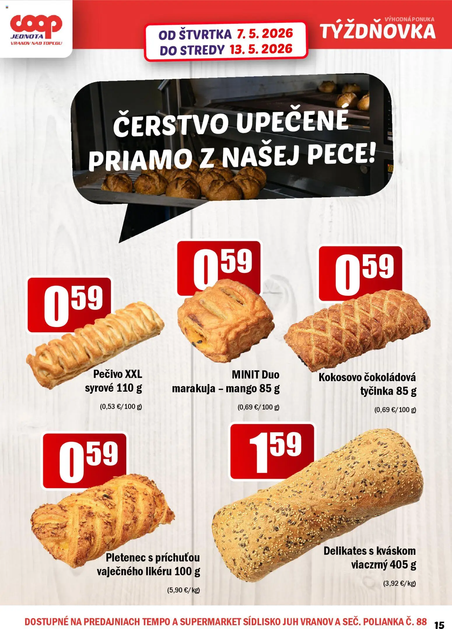 Nové COOP Jednota akcie – leták je platný od 07.05.2026 | Strana: 15 | Produkty: Mango