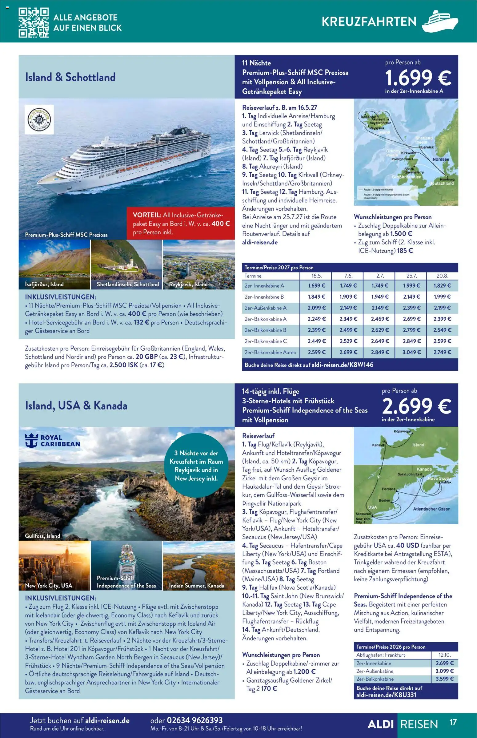 Aldi Reisen Reisemagazin – gültig ab 01.06.2026 | Seite: 17