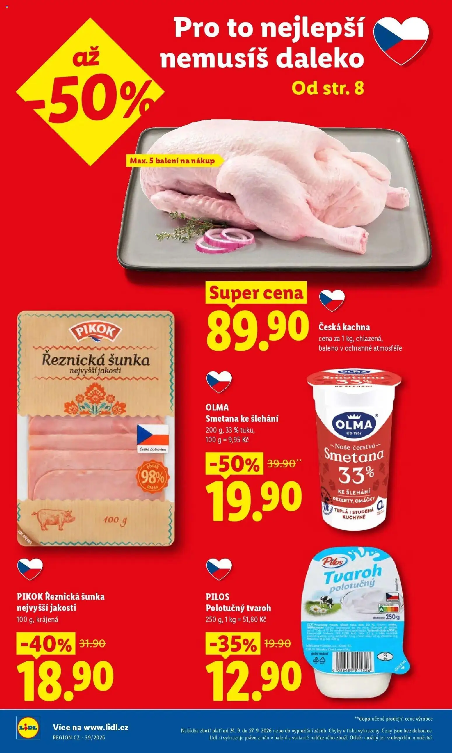 Lidl leták od 24.09.2026 - Nový akční leták | Strana: 2 | Produkty: Smetana, Omáčky, Kachna, Pikok