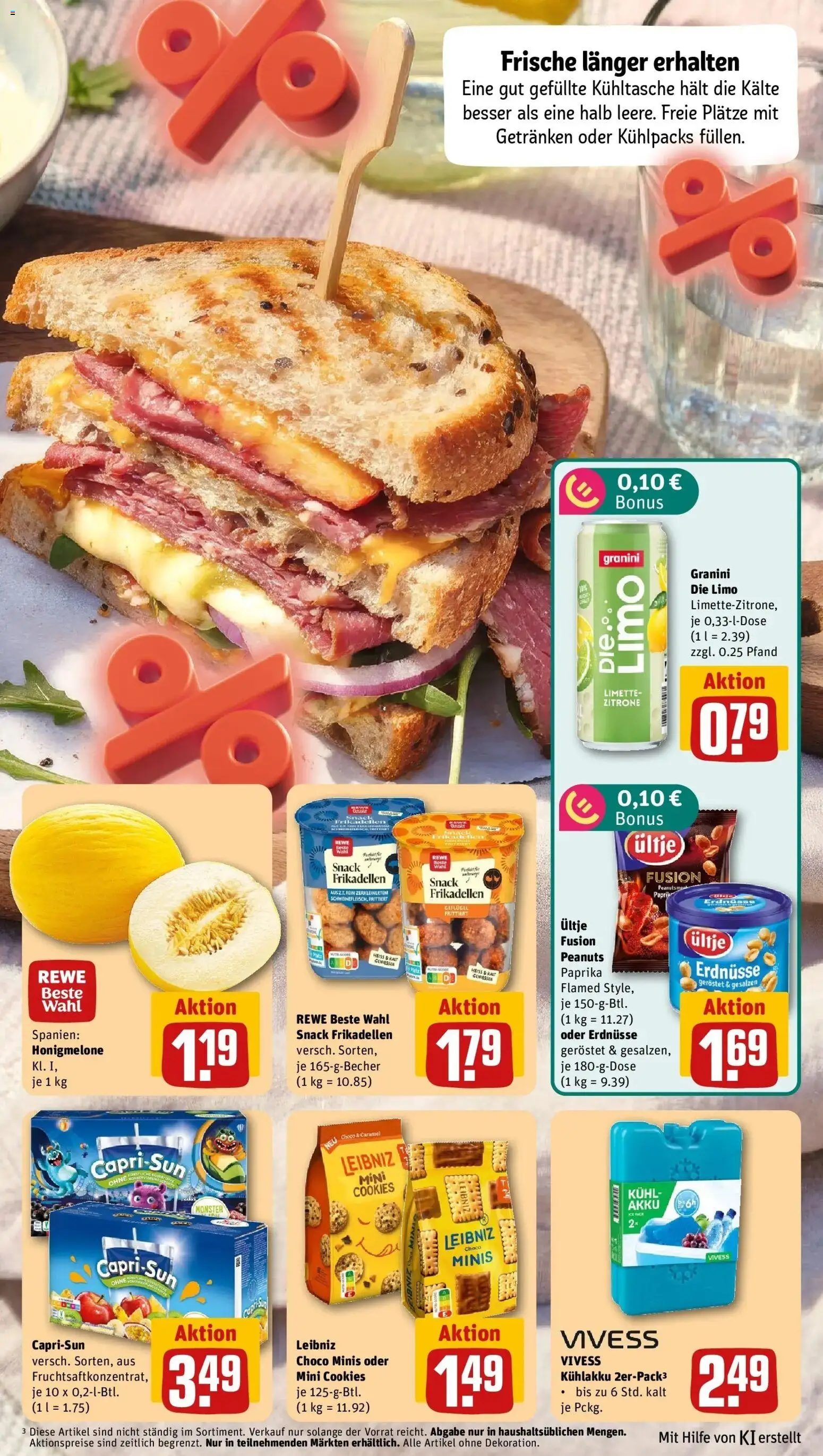 REWE Prospekt ab 10.08.2026 zum Blättern » Angebote | Seite: 11 | Produkte: Erdnüsse, Honigmelone, Zitrone, Kühltasche