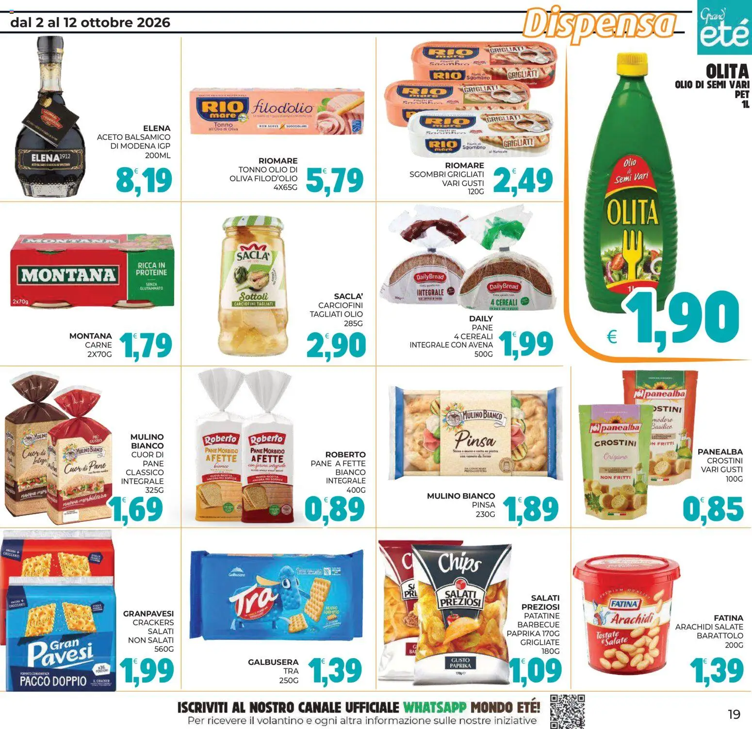 Volantino Eté del 02/10/2026 | Pagina: 19 | Prodotti: Pane, Cereali, Crostini, Tonno