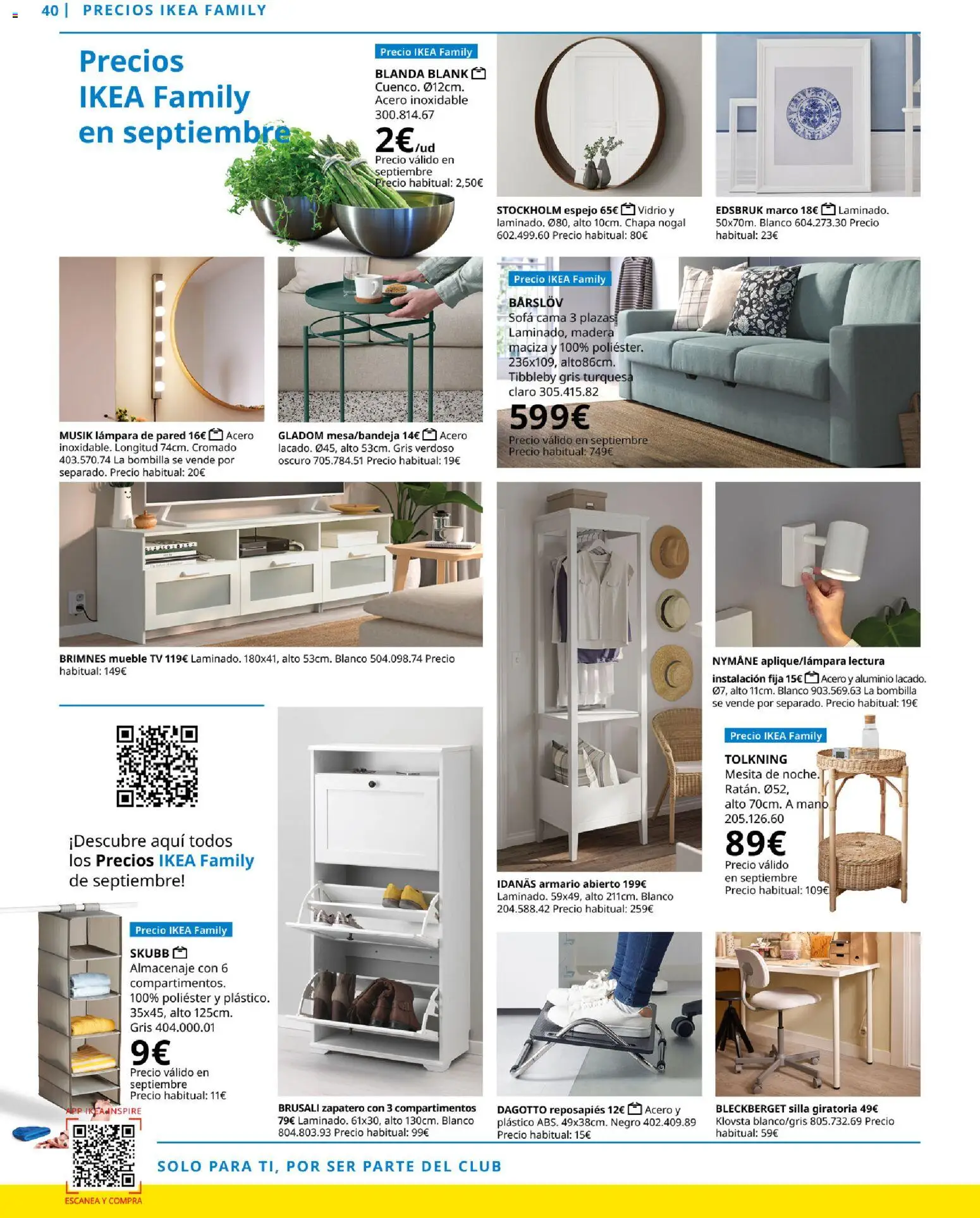 IKEA - IKEA Family Magazine │ válido desde el 01/07/2026 | Página: 40 | Productos: Reposapiés, Zapatero, Espejo, Lámpara
