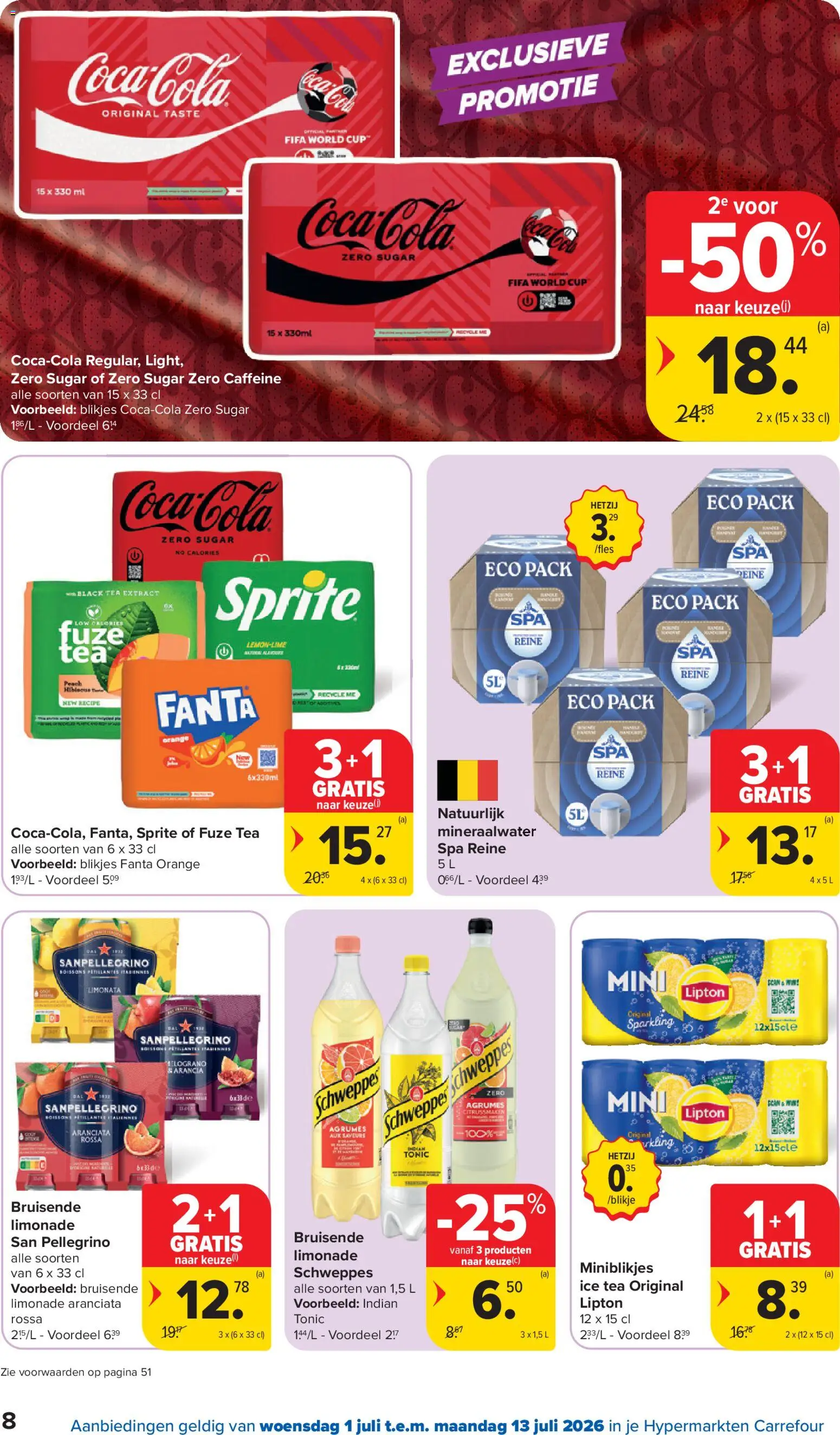 {H1} | Pagina: 8 | Producten: Fanta, Limonade, Sprite, Mineraalwater
