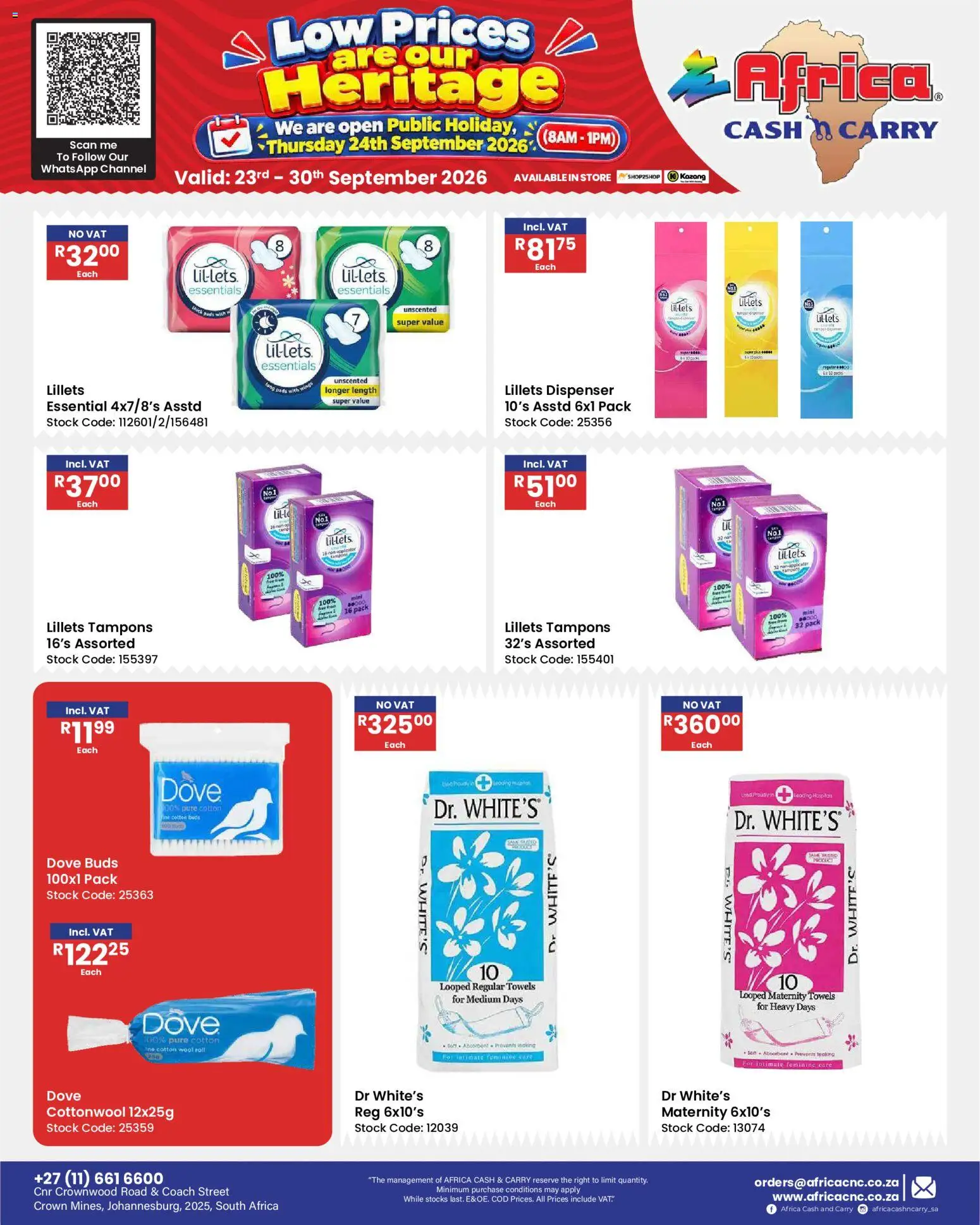 New Africa Cash & Carry catalogue – valid from 23/09/2026 | Page: 81 | Products: Towels, Stock, Cotton buds