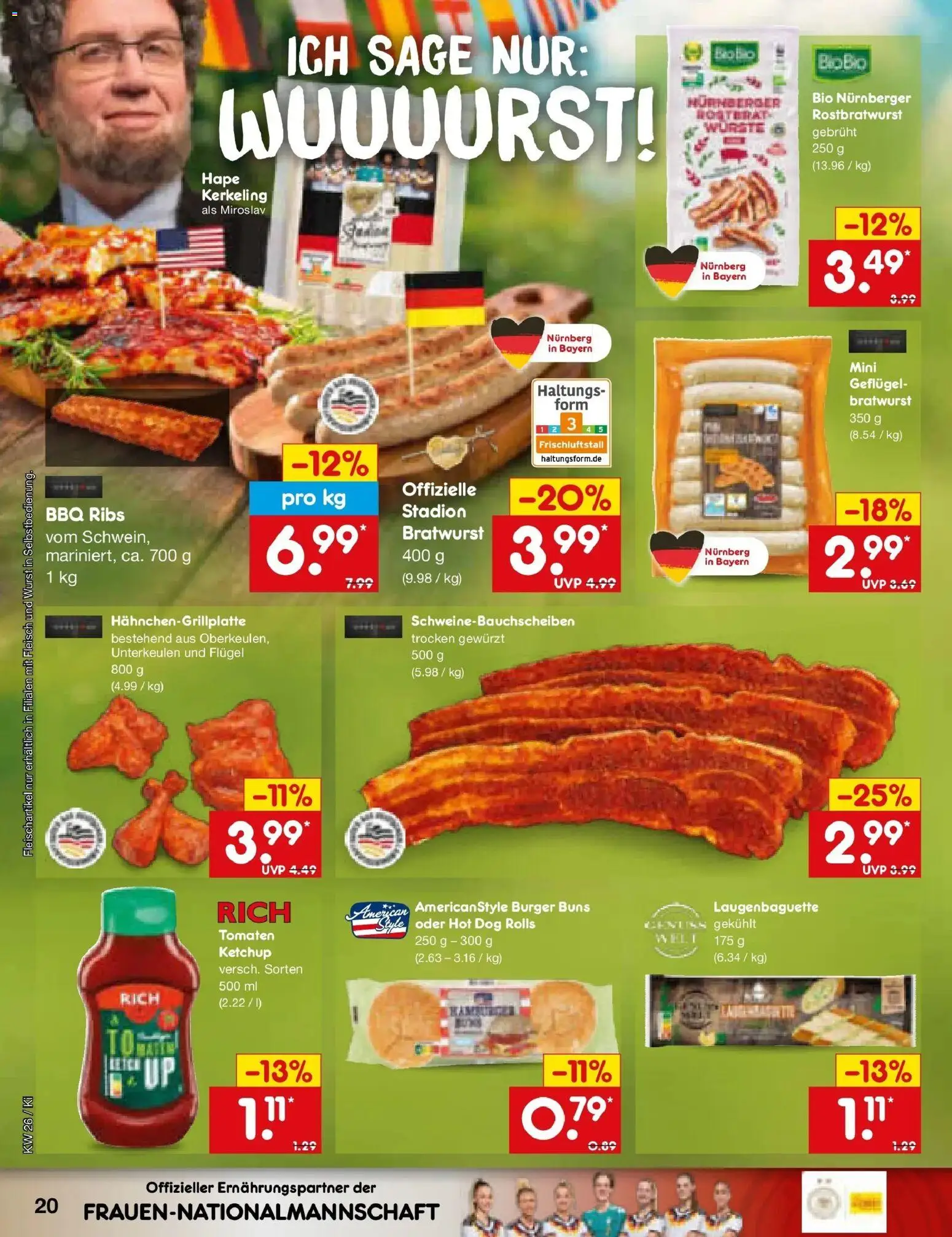 Netto Marken-Discount Prospekt Oberhaid – gültig ab 21.06.2026 | Seite: 26 | Produkte: Bratwurst, Burger, Tomaten, Wurst
