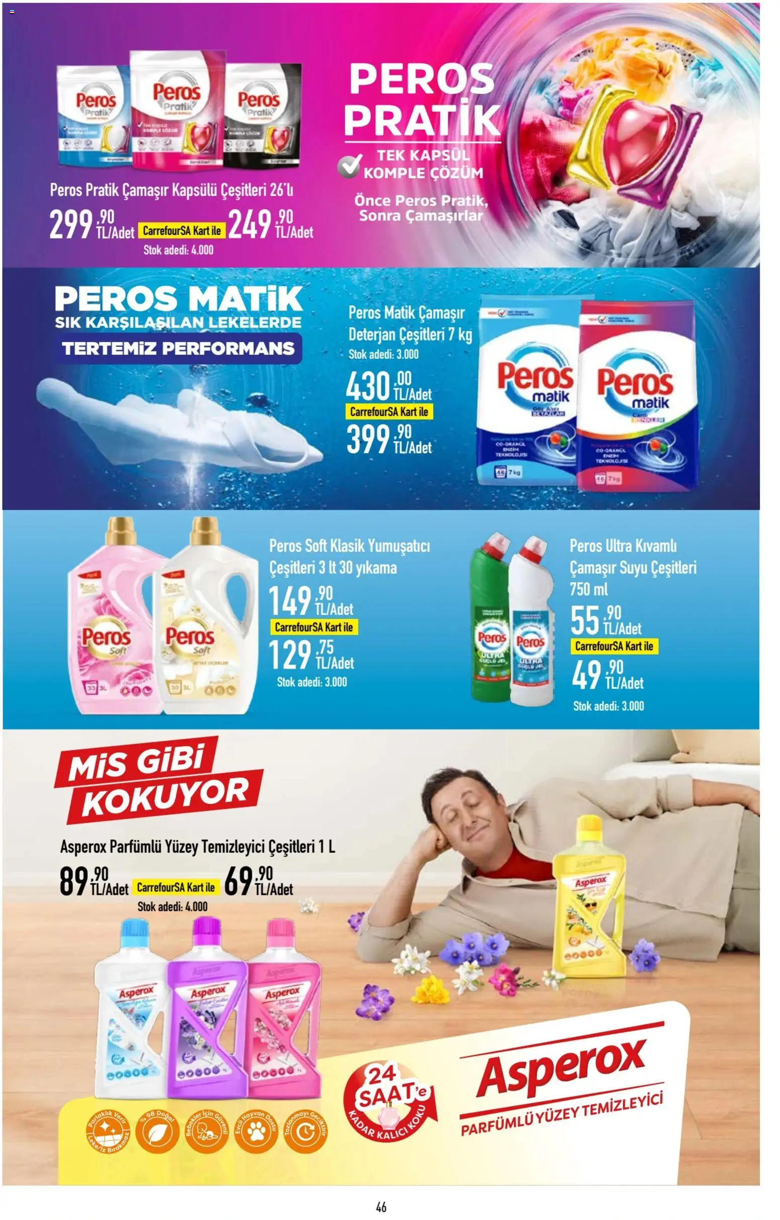 CarrefourSA Katalog - 11.06.2026 tarihinden itibaren geçerlidir | Sayfa: 47 | Ürünler: Yumuşatıcı, Deterjan, Yüzey temizleyici