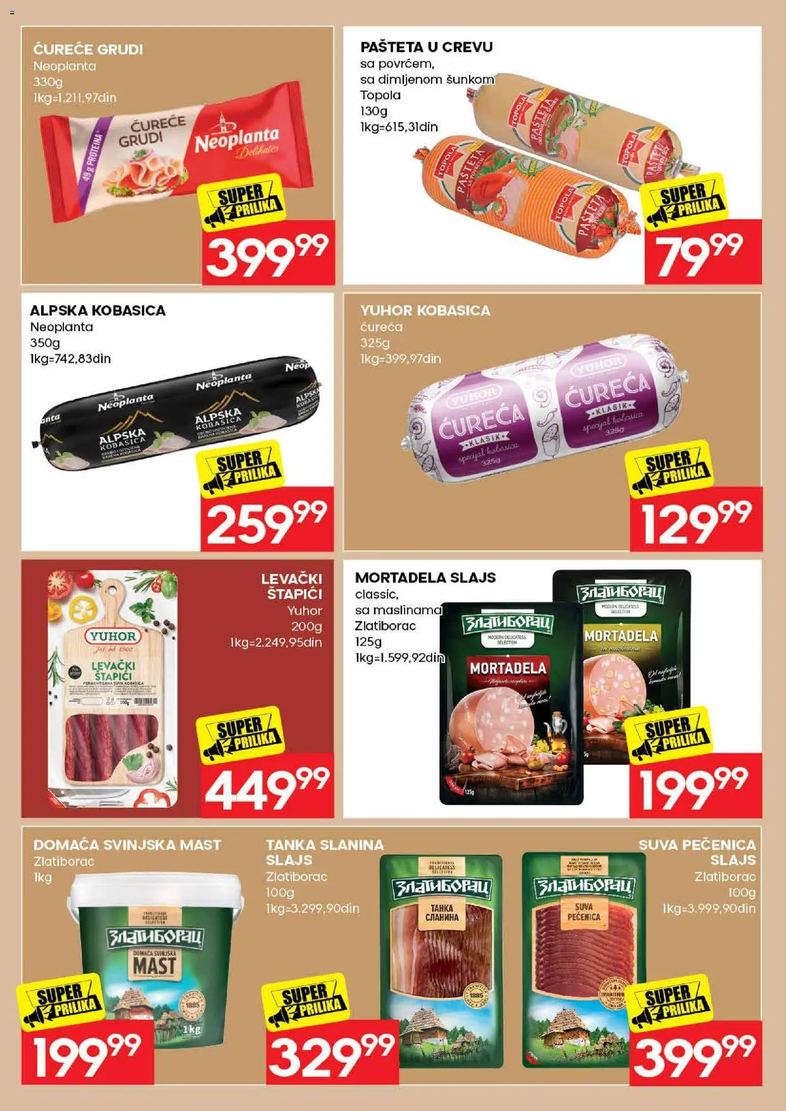 Idea katalog - važi od 17.08.2026 | Strana: 12 | Proizvode: Mortadela, Svinjska mast, Pečenica, Pašteta