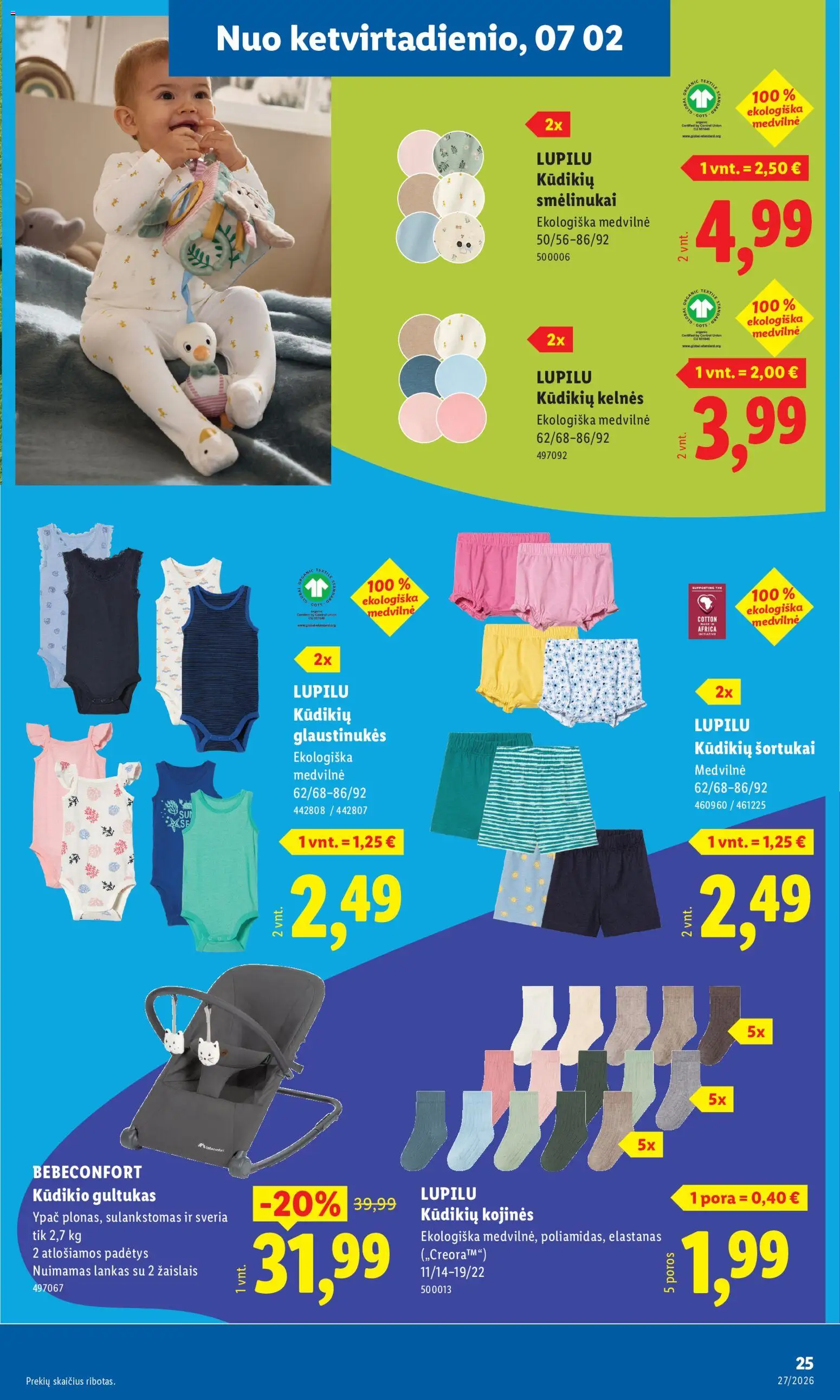 LIDL akcijos nuo 2026.06.29 | Puslapis: 25 | Prekių: Kelnes, Kojinės