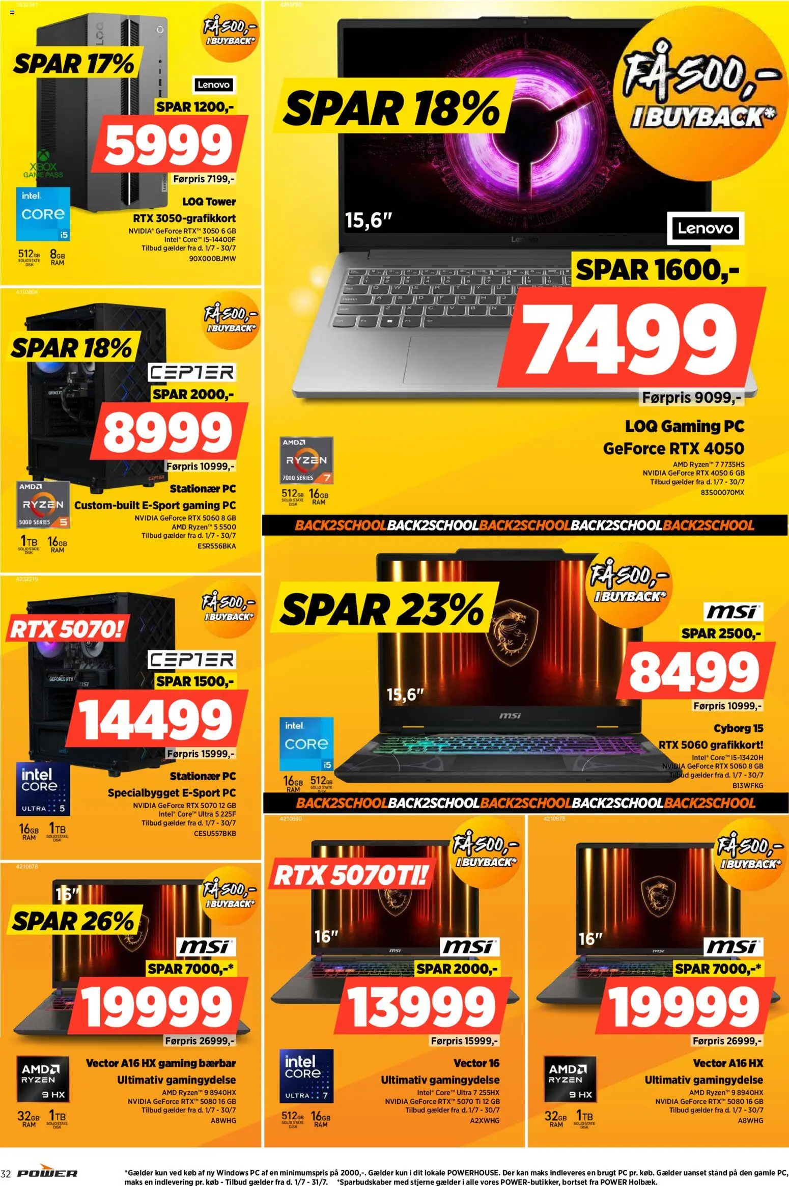 Power tilbudsavis – gyldig fra 17/07/2026 | Side: 32 | Produkter: Grafikkort, Stationær PC, Gaming PC, Xbox