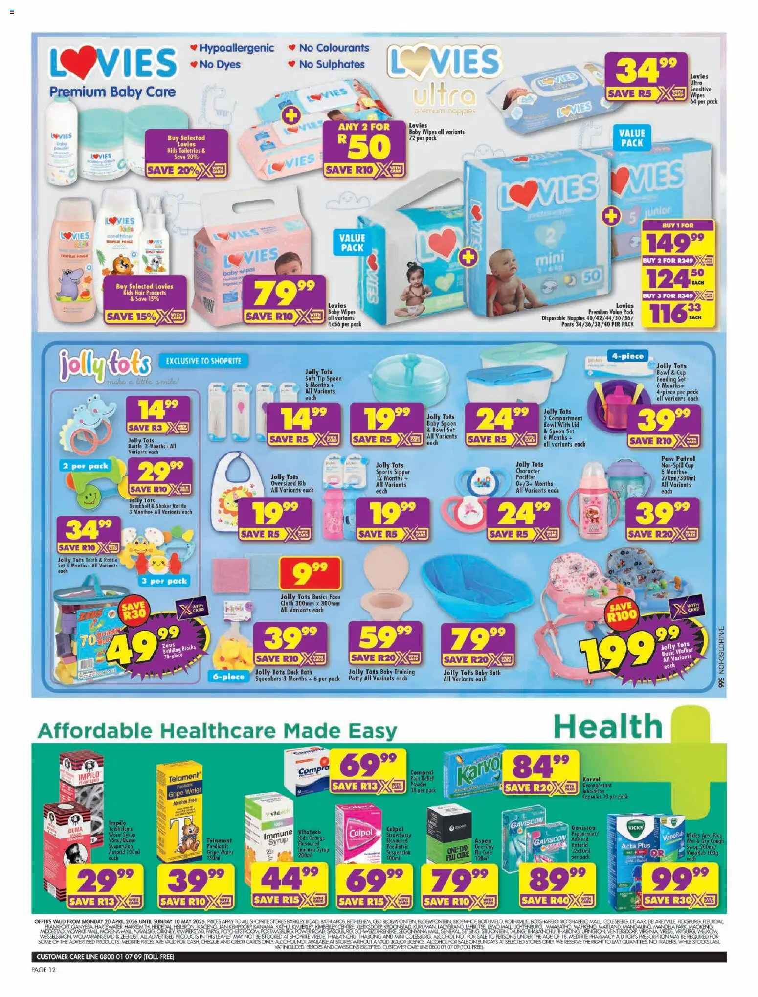 New Shoprite catalogue – valid from 20.04.2026 | Page: 4 | Products: Cough syrup, Powder, Water, Mango