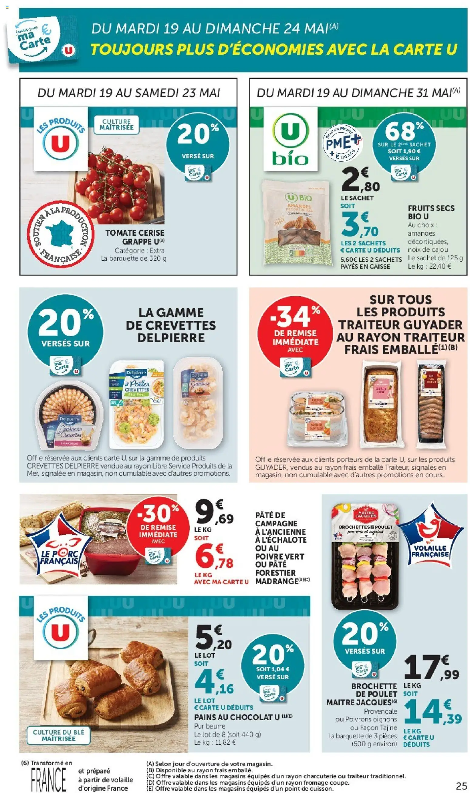 {H1} | Page: 25 | Produits: Crevettes, Beurre, Fromage, Porc