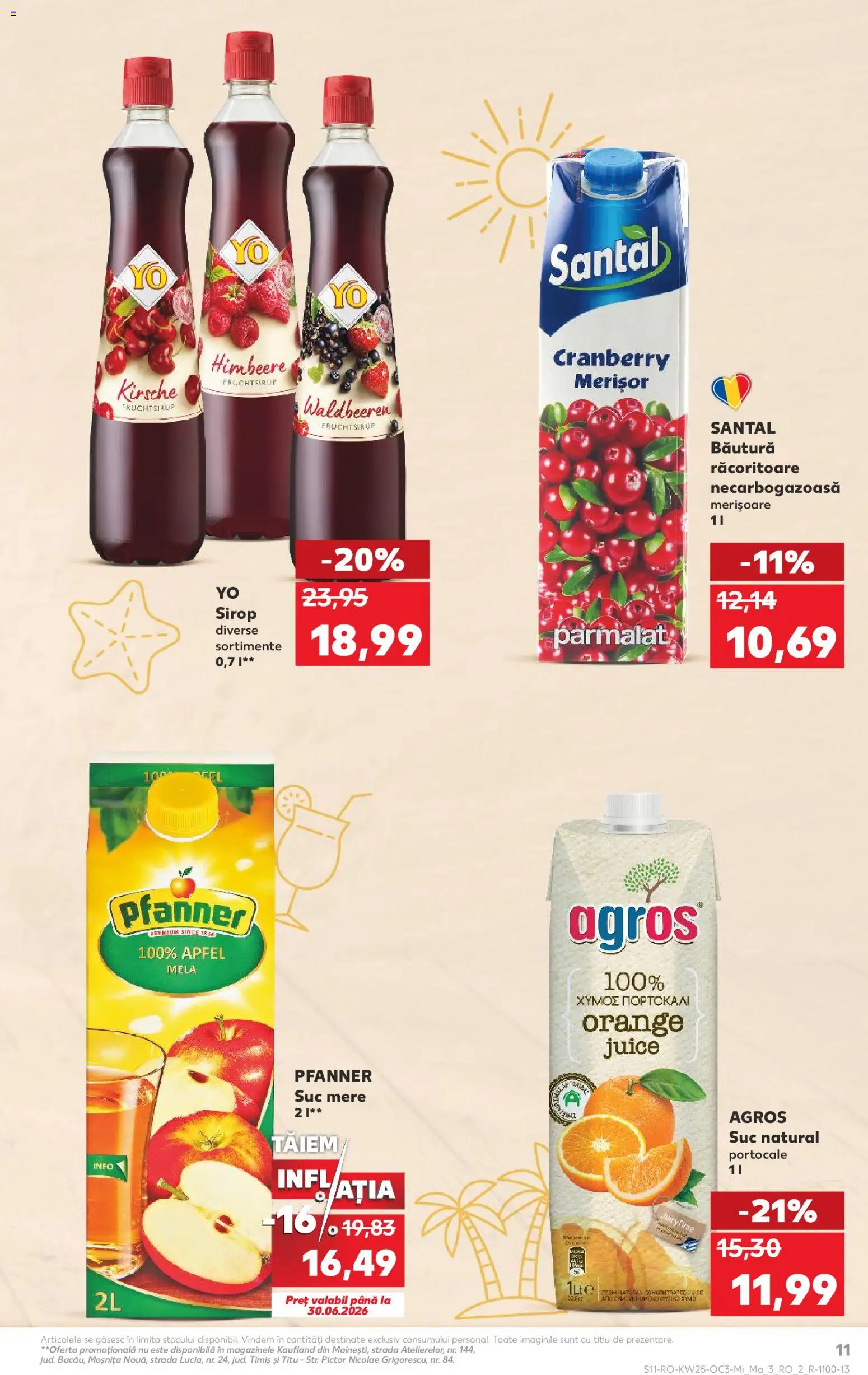 Noul catalog Kaufland – valabil de la 17.06.2026 | Pagină: 11 | Produse: Suc, Mere, Sirop, Çocuk sutyeni