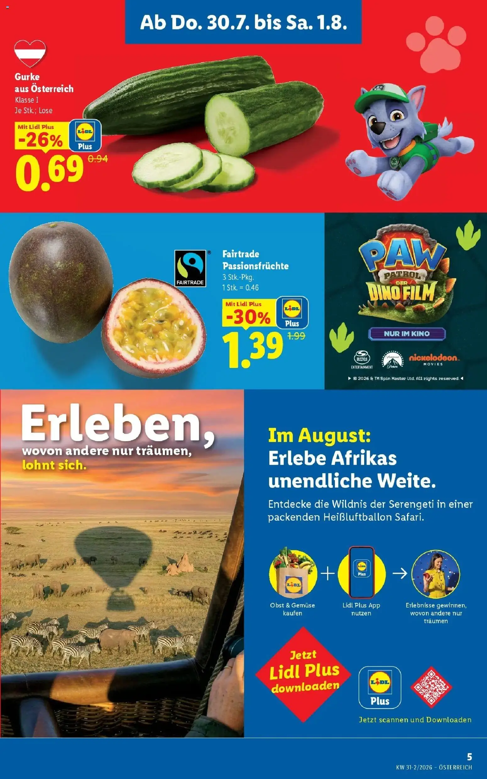Lidl Flugblatt - Fohnsdorf, Neunkirchen, Graz gültig ab 30.07.2026 | Seite: 7 | Produkte: Gemüse, Obst, Gurke