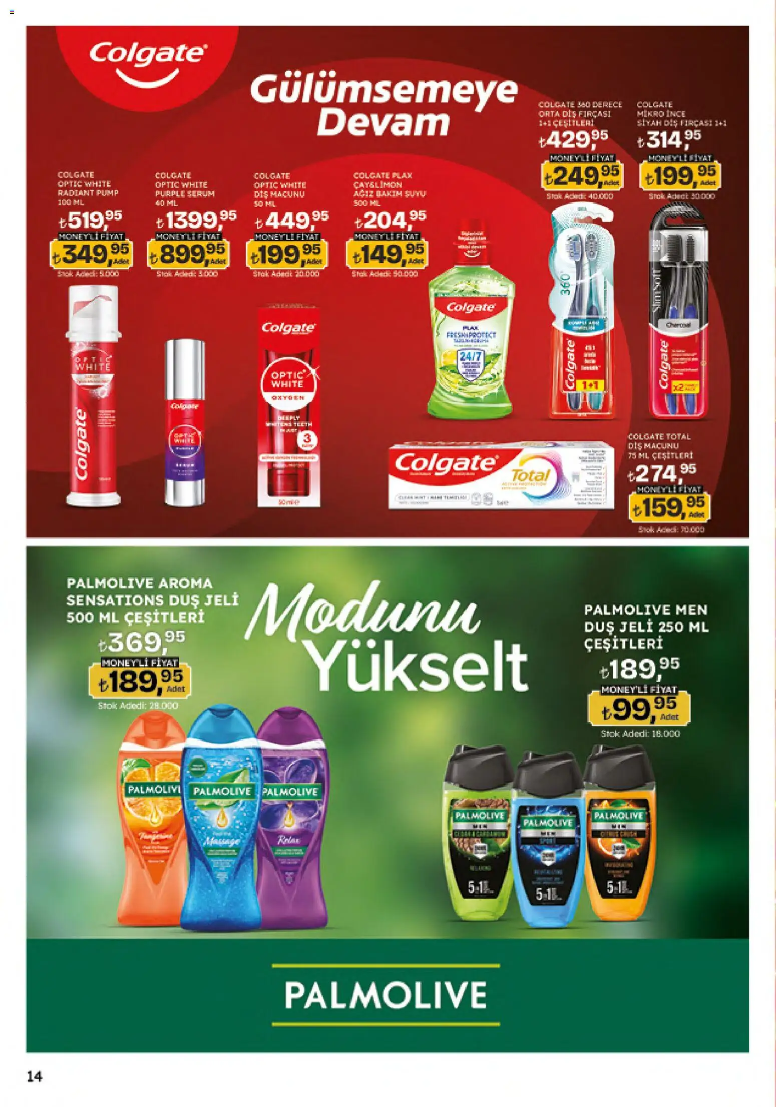 Migros Katalog - Migroskop - 04.06.2026 tarihinden itibaren geçerlidir | Sayfa: 14 | Ürünler: Duş, Diş macunu, Diş fırçası, Ağız bakım suyu
