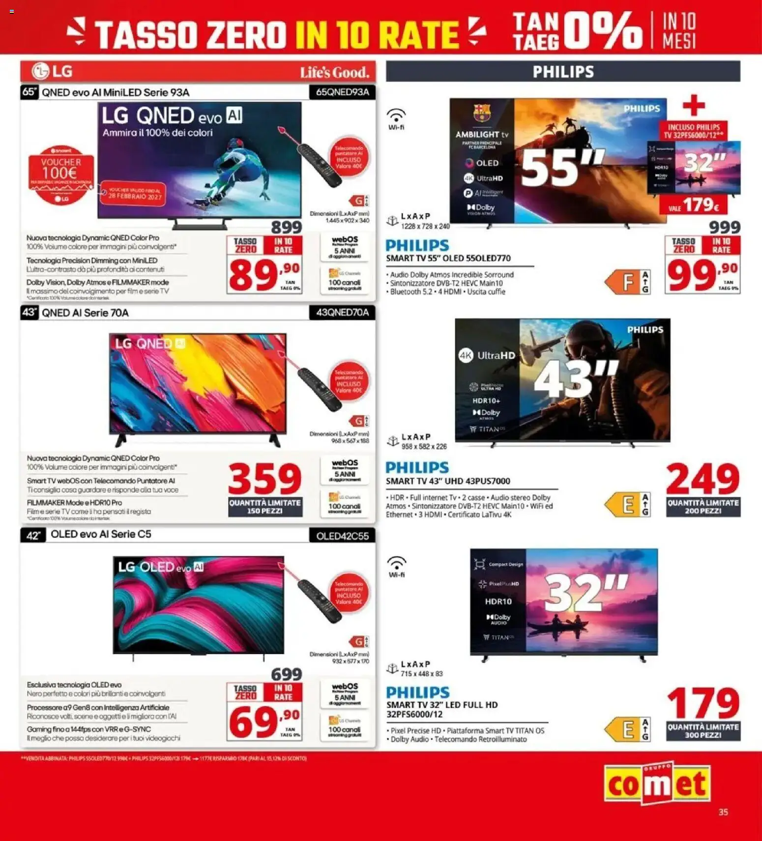 Volantino Comet del 10.04.2026 | Pagina: 35 | Prodotti: smart TV, TV, Audio, Cuffie