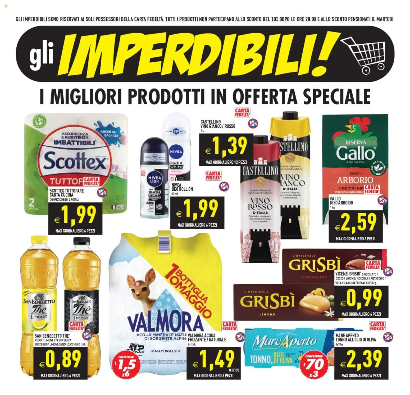 Volantino PIM Supermercati del 08.05.2026 | Pagina: 3 | Prodotti: Cioccolato, Riso, Vino, Bottiglia