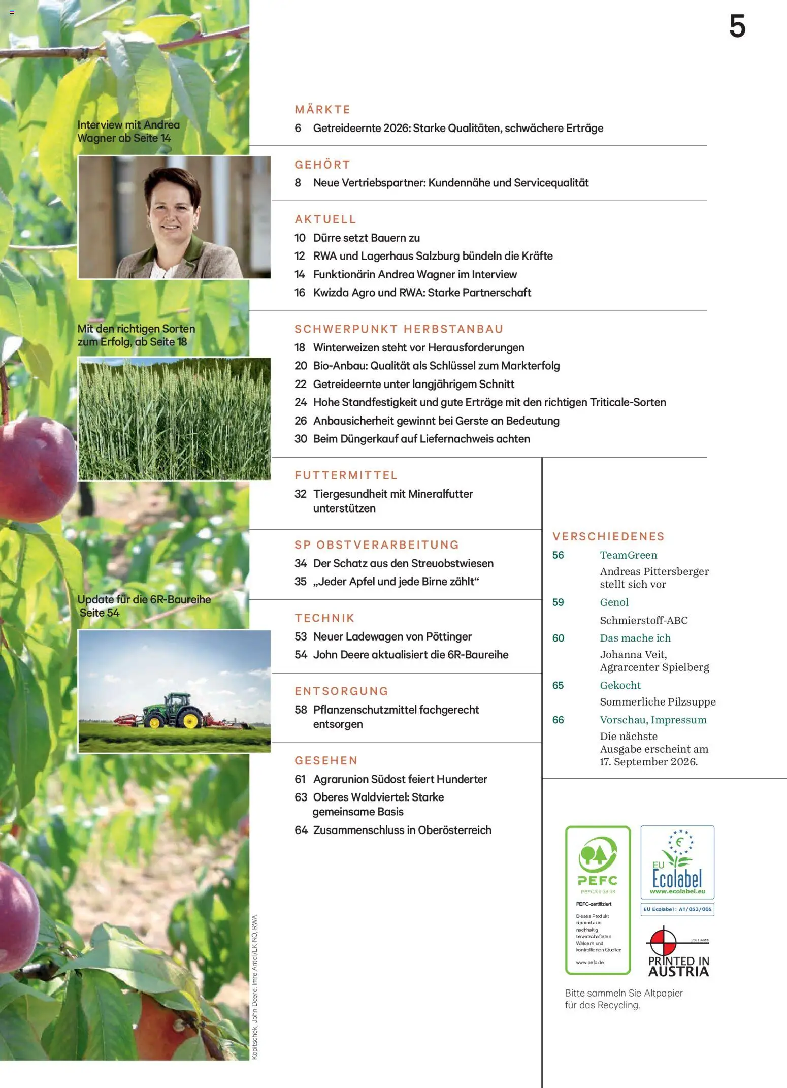 Lagerhaus Unser Land September 2026 gültig ab 01.09.2026 | Seite: 5 | Produkte: Birne, Äpfel
