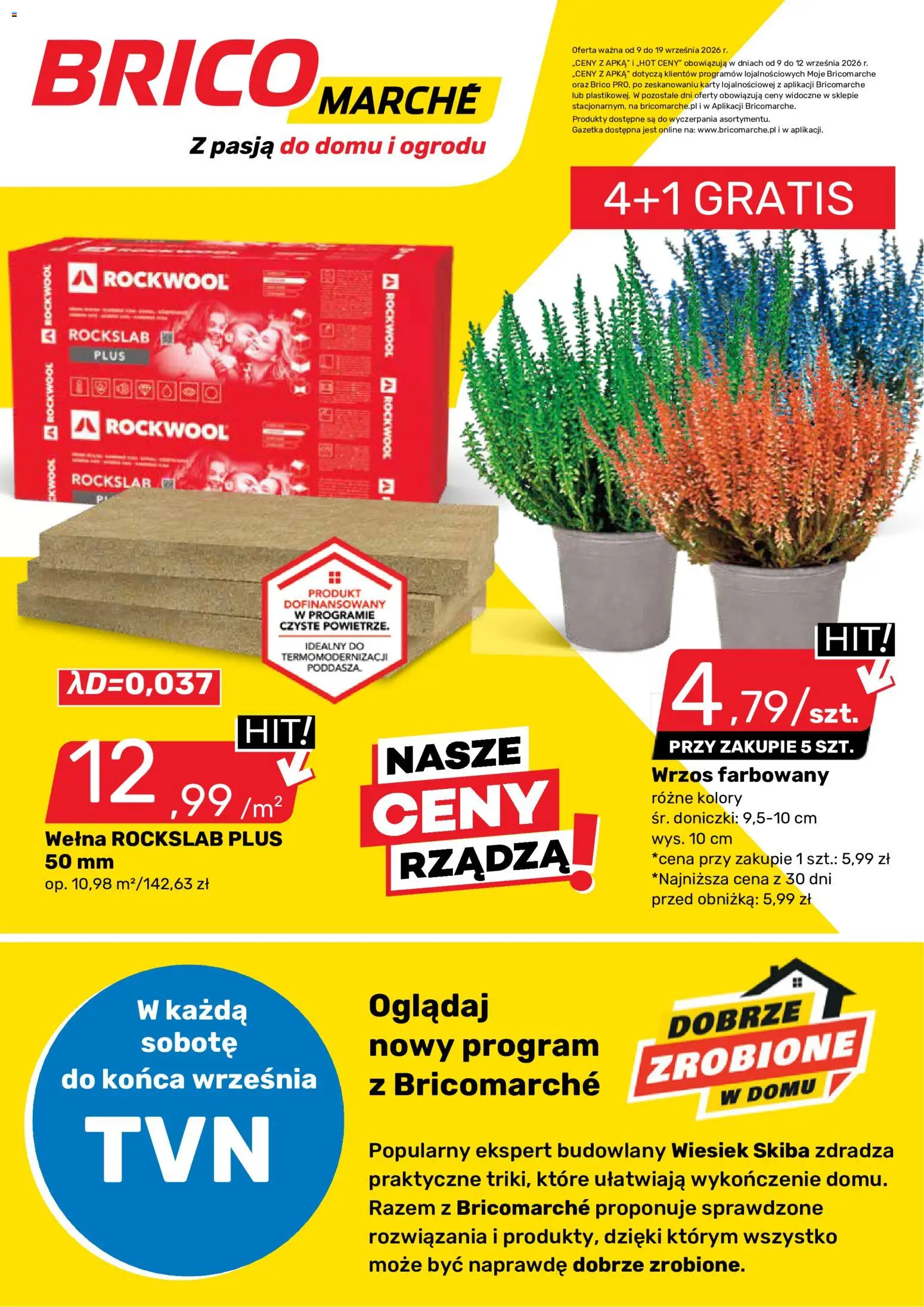 Brico Marché gazetka od 09.09.2026 | Strona: 1 | Produkty: Wrzos, Doniczki