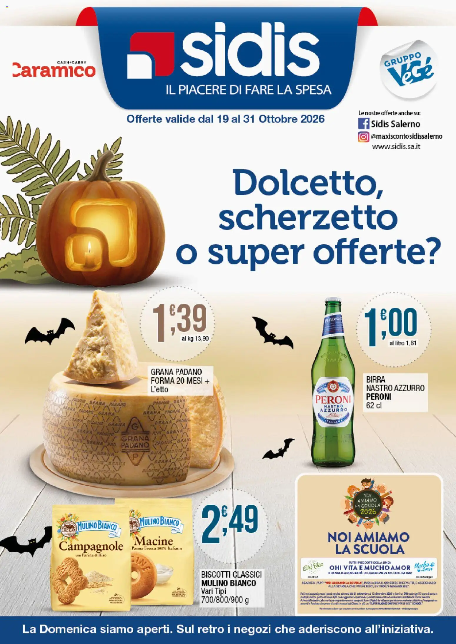 Volantino Sidis del 19/10/2026 | Pagina: 1 | Prodotti: Riso, Panna, Biscotti, Grana Padano