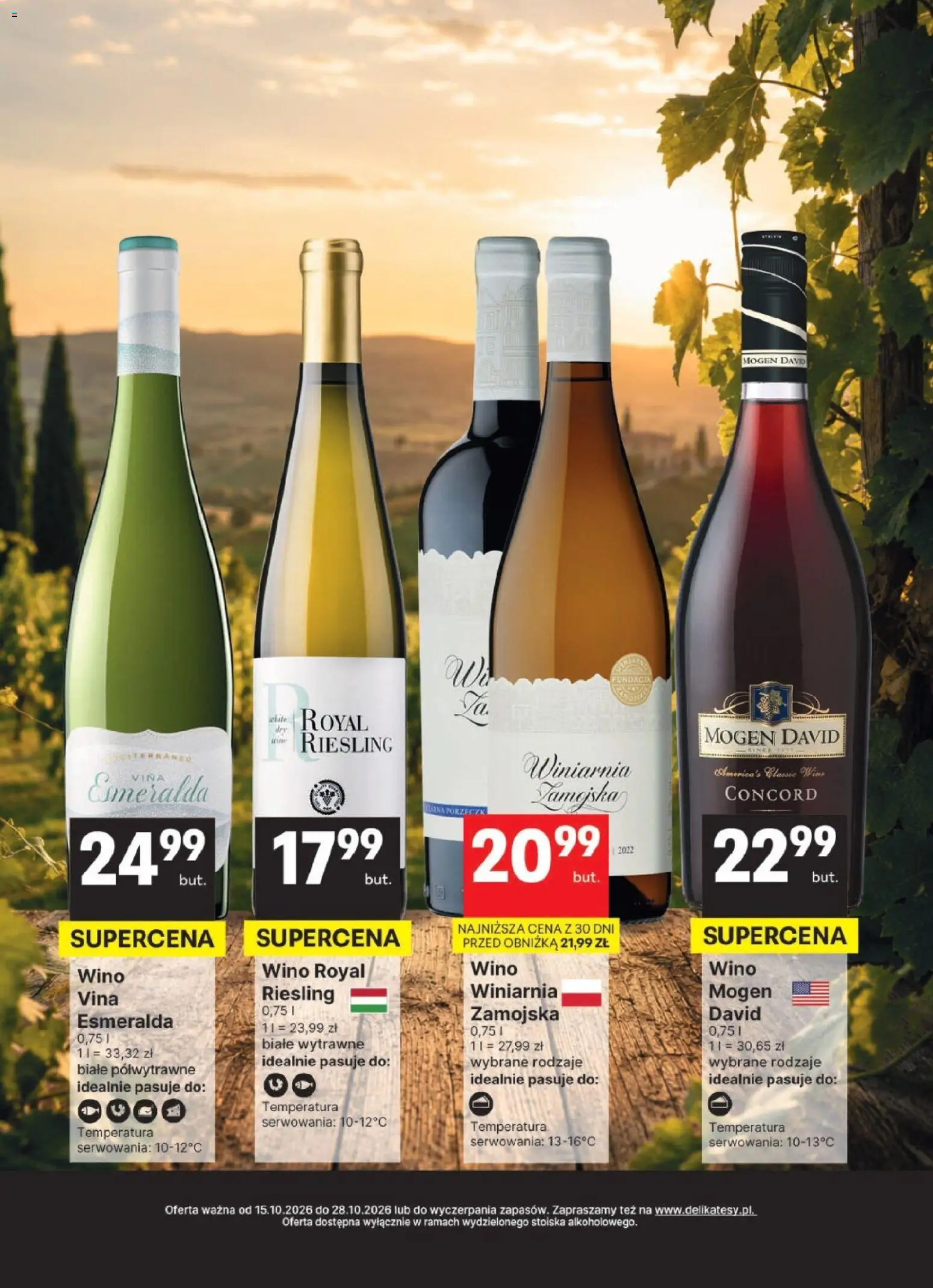 Delikatesy Centrum gazetka - DeliBarek od 15.10.2026 | Strona: 4 | Produkty: Riesling, Winiarnia, Wino