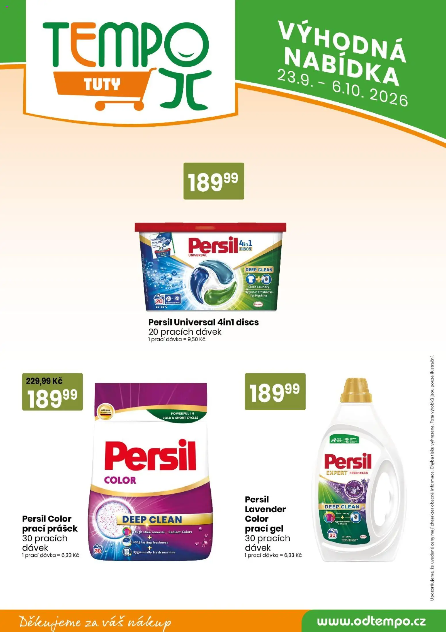 Tempo leták - Tuty od 23.09.2026 | Strana: 18 | Produkty: Prací gel, Prací Prášek, Persil