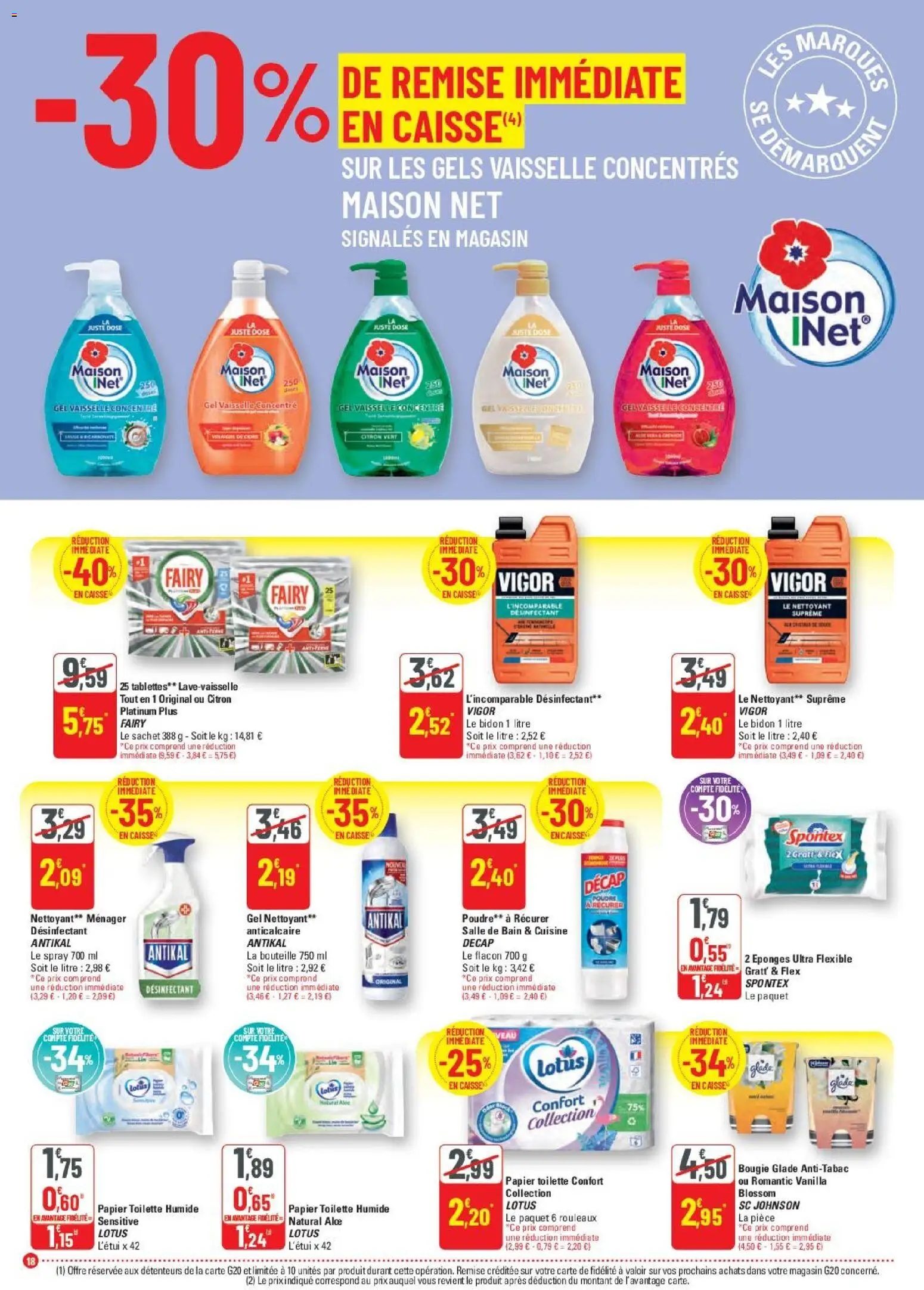 {H1} | Page: 18 | Produits: Citron, Gel nettoyant, Fairy, Papier toilette humide