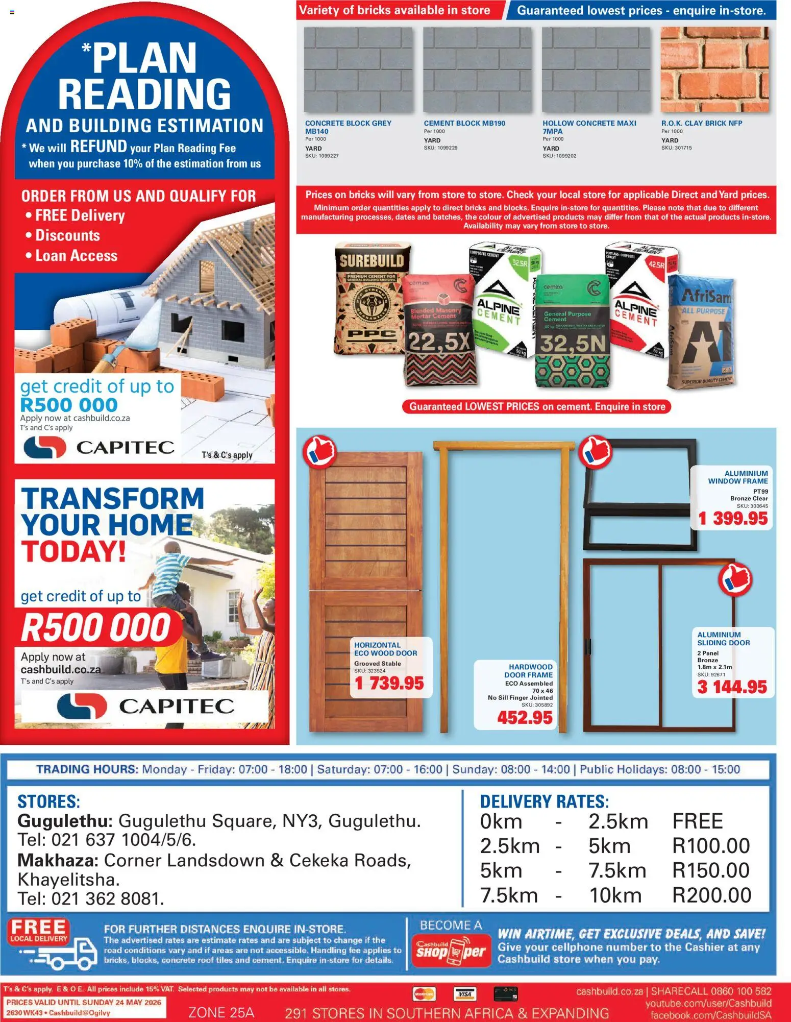 New Cashbuild catalogue – valid from 20.04.2026 | Page: 4 | Products: Dates, Frame, Door frame, Cement