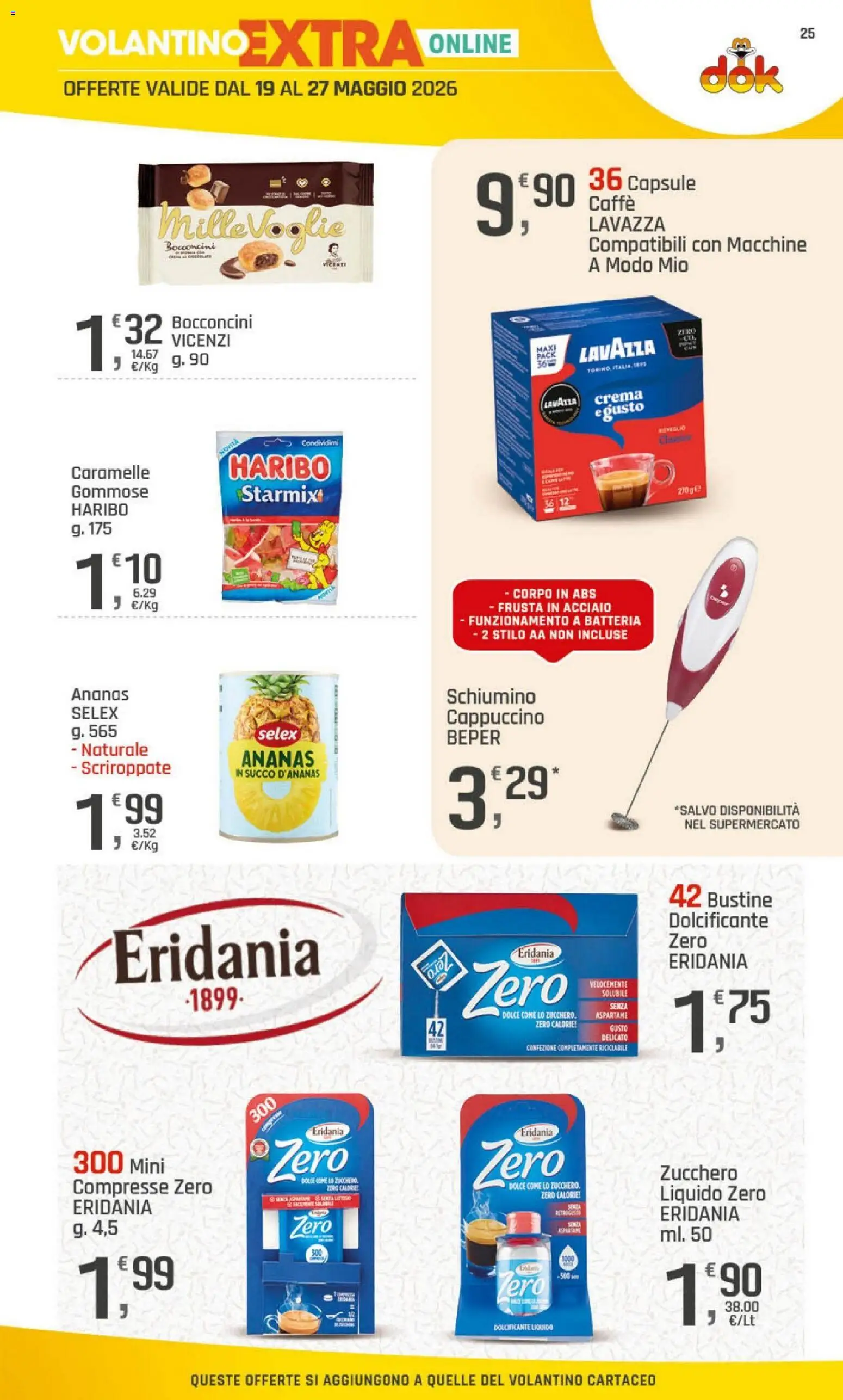 Volantino DOK del 15.05.2026 | Pagina: 25 | Prodotti: Dolcificante, Crema, Caffè, Caramelle