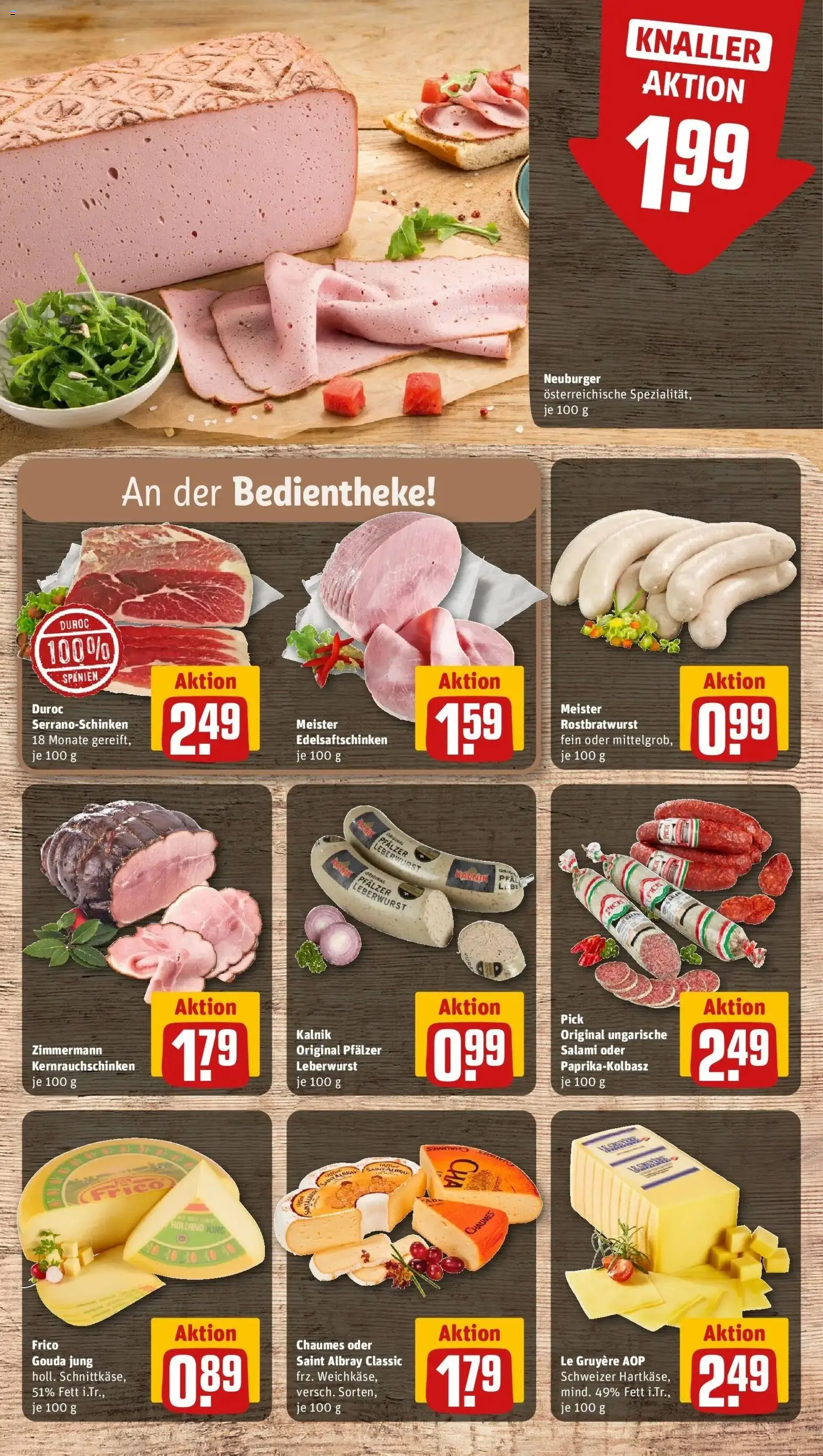 Rewe Prospekt Schmalkalden – gültig ab 08.06.2026 | Seite: 9 | Produkte: Gouda, Salami