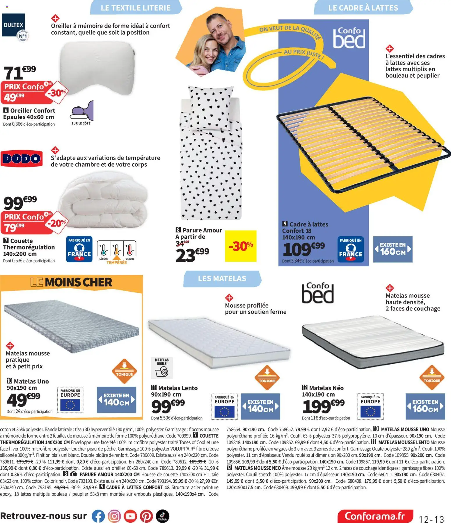 {H1} | Page: 13 | Produits: Coton, Matelas, Oreiller, Cadre