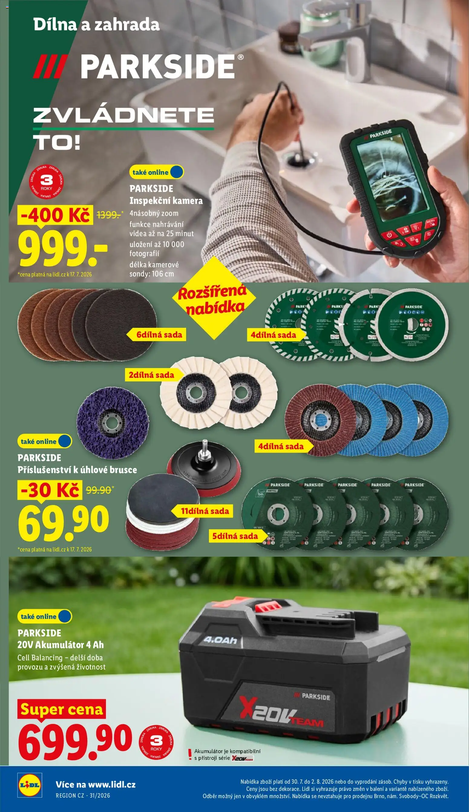 Lidl leták - Spotřební zboží od 27.07.2026 | Strana: 16 | Produkty: Parkside, Zahrada, Kamera