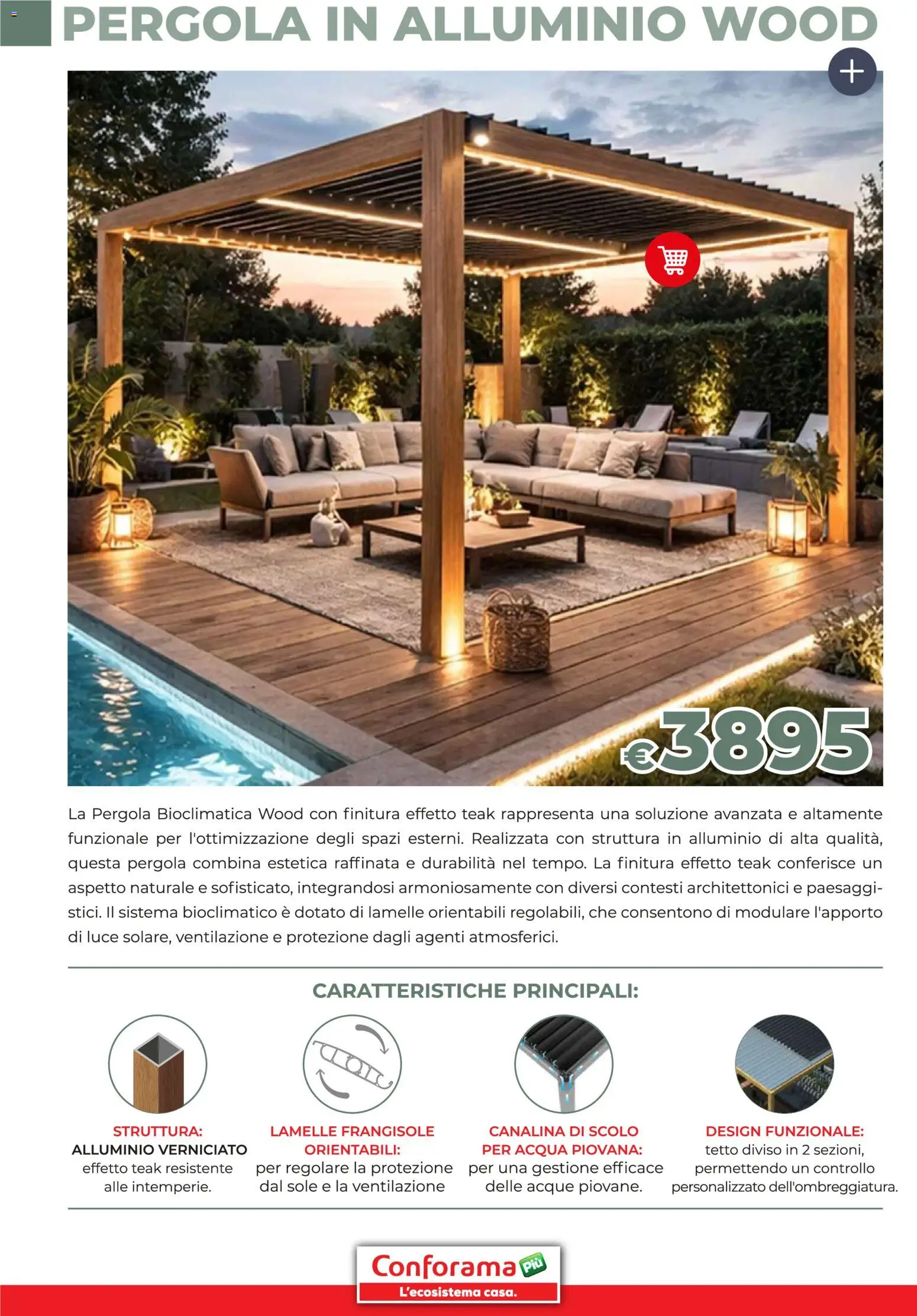 Volantino Conforama del 19/03/2026 | Pagina: 6 | Prodotti: Acqua, Pergola, Alluminio
