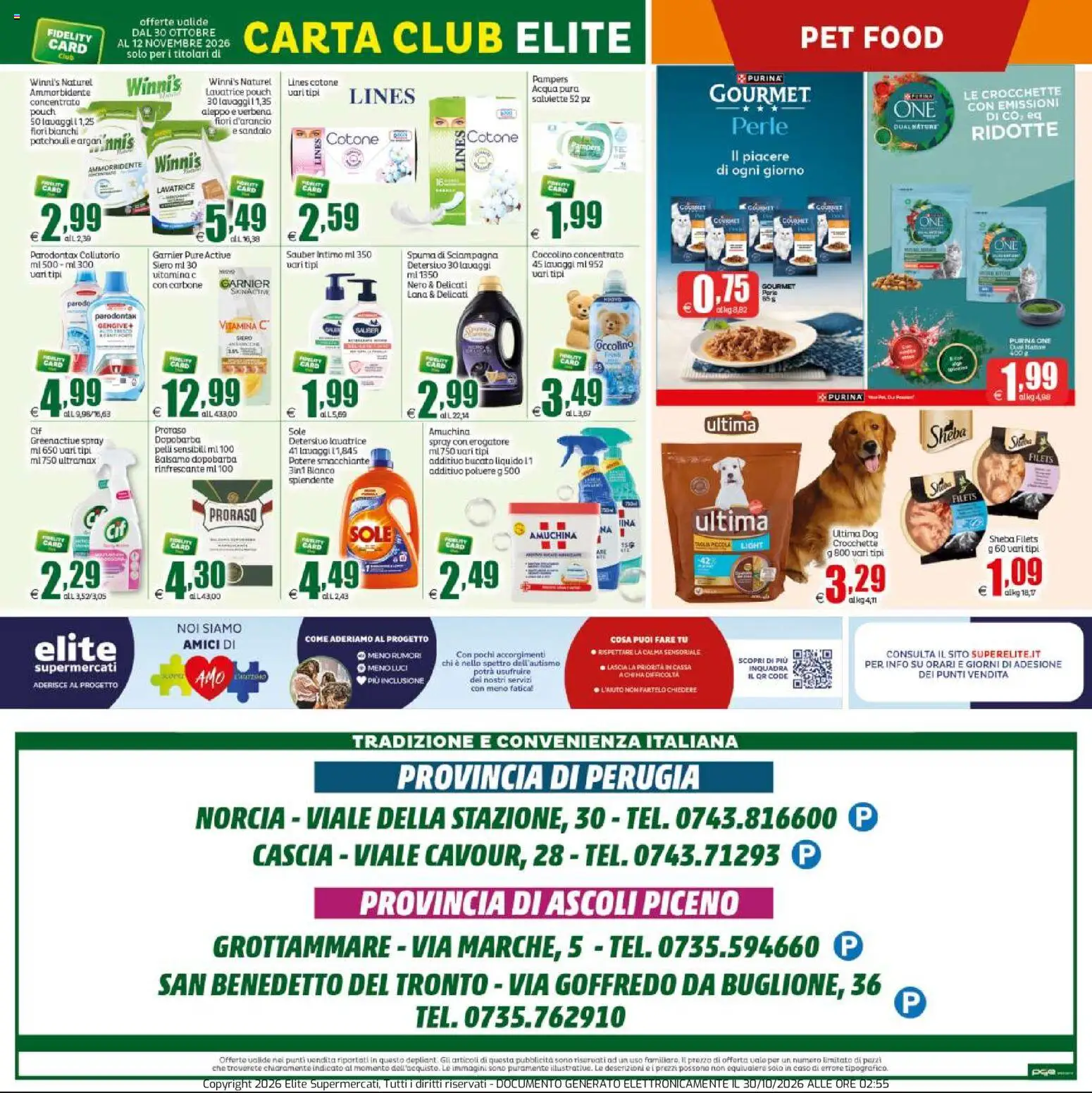 Volantino Elite Supermercati del 30/10/2026 | Pagina: 20 | Prodotti: Balsamo, Carbone, Intimo, Fiori