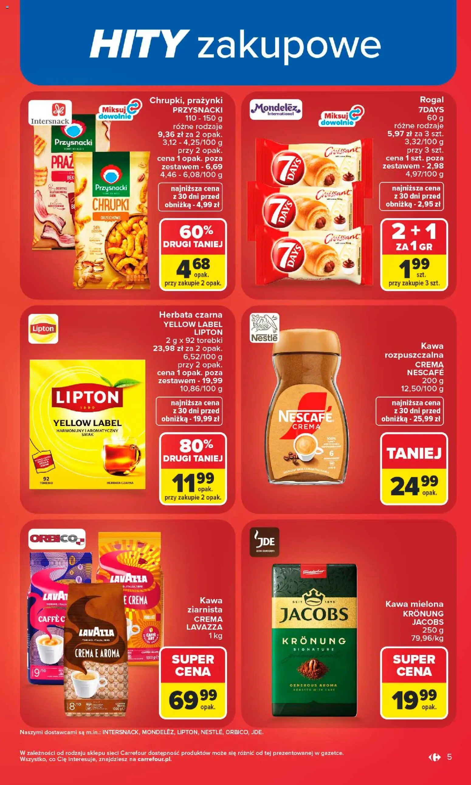 Carrefour gazetka od 06.07.2026 | Strona: 5 | Produkty: Chrupki, Lavazza, Herbata, Torebki