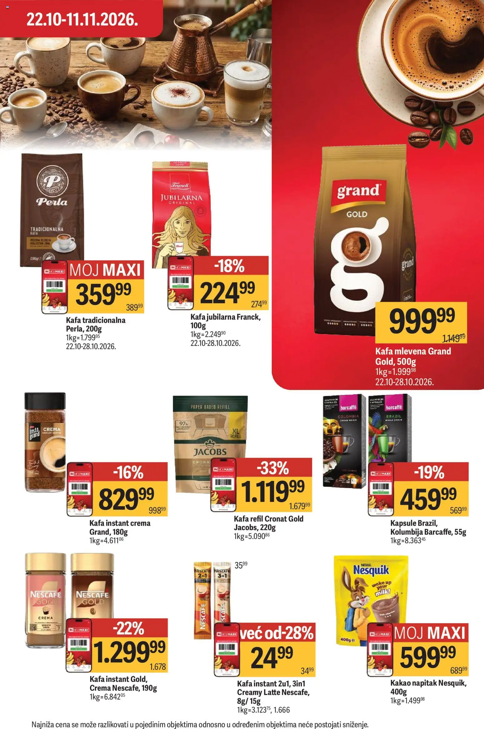 Maxi katalog - važi od 29.10.2026 | Strana: 26 | Proizvode: Kakao, Kapsule, Kafa, Nescafé