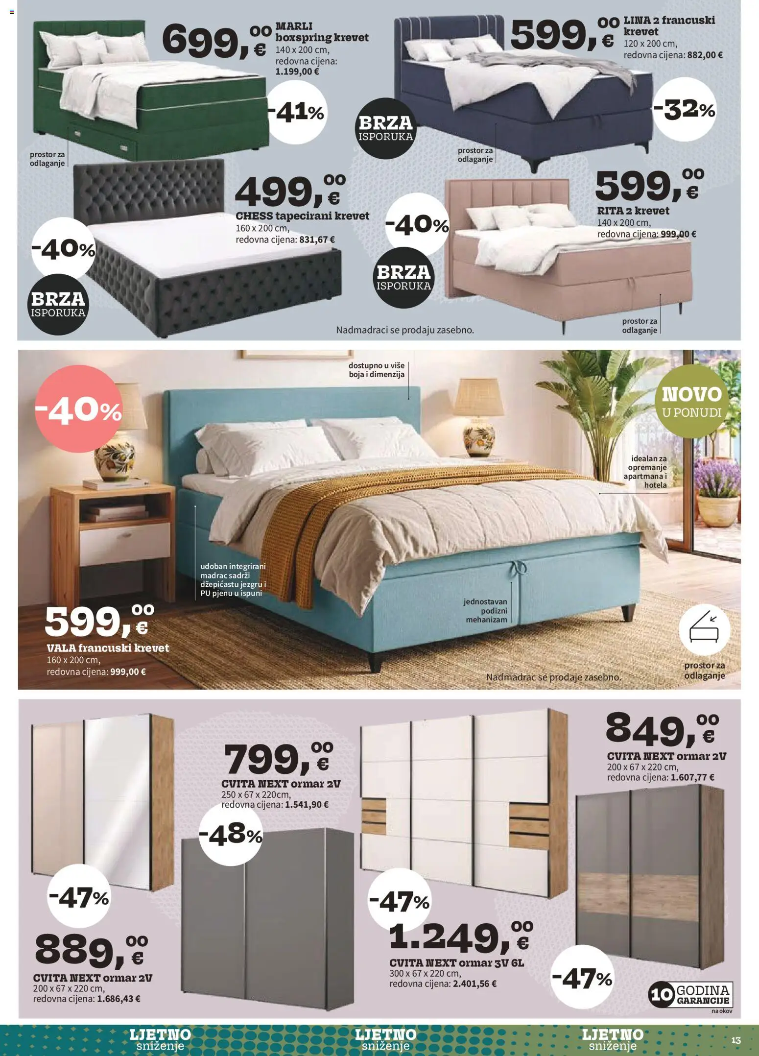 Prima katalog | vrijedi od 01.08.2026 | Stranica: 13 | Proizvodi: Krevet, Madrac, Nadmadrac, Francuski krevet