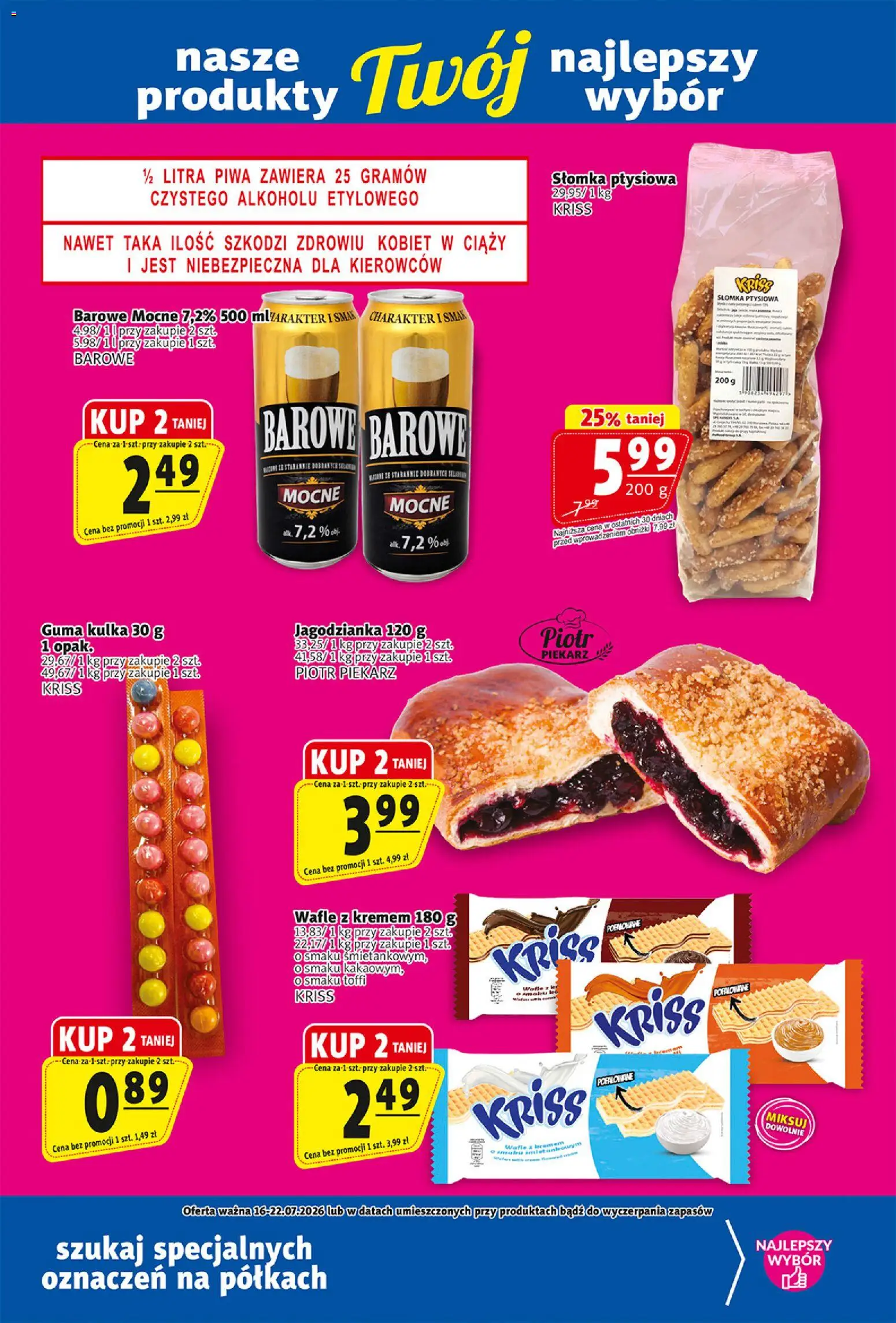 Prim Market gazetka od 16.07.2026 | Strona: 18 | Produkty: Wafle, Słomka ptysiowa