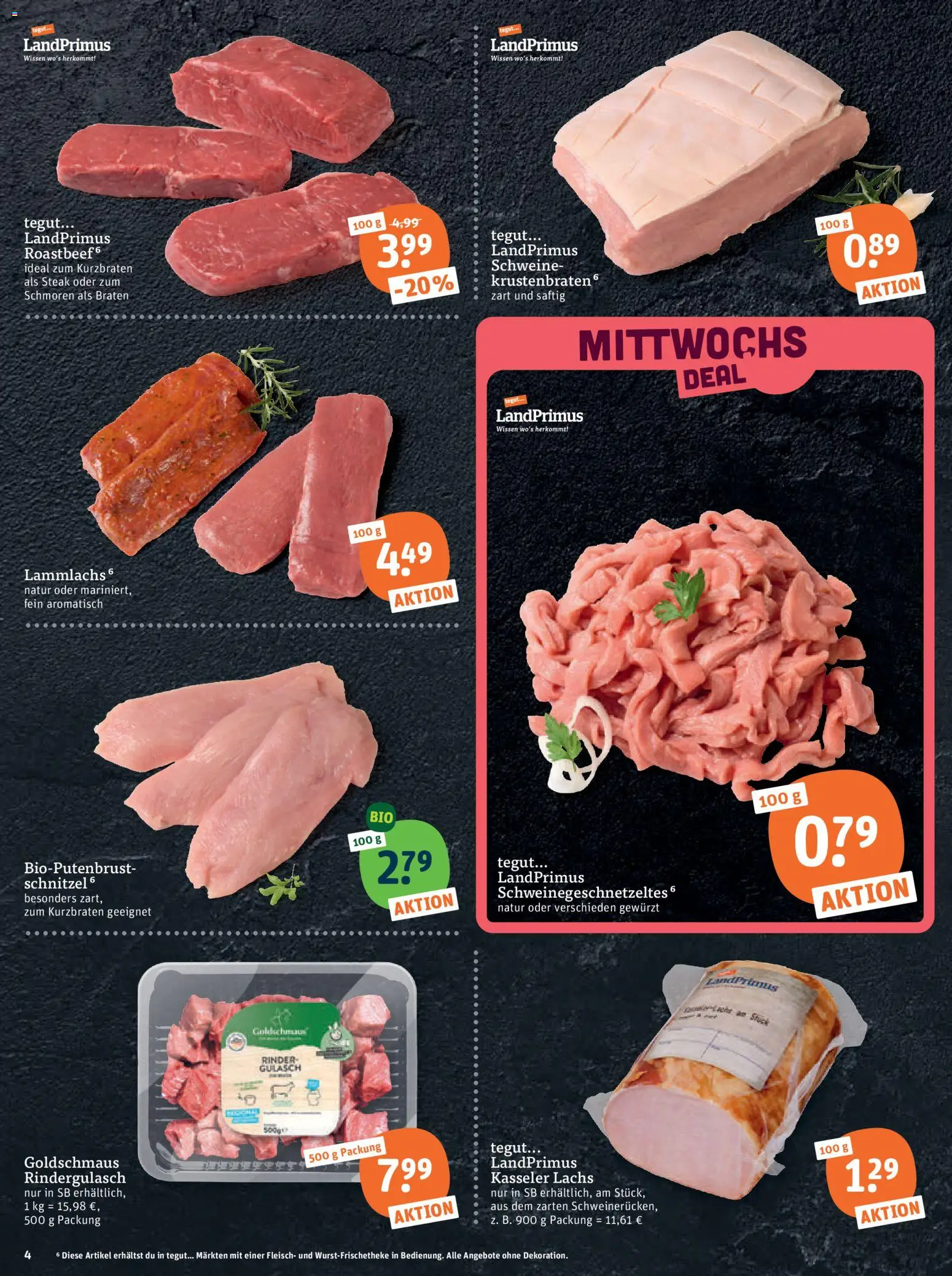 Tegut Prospekt – gültig ab 12.10.2026 | Seite: 6 | Produkte: Lachs, Gulasch, Steak, Fleisch