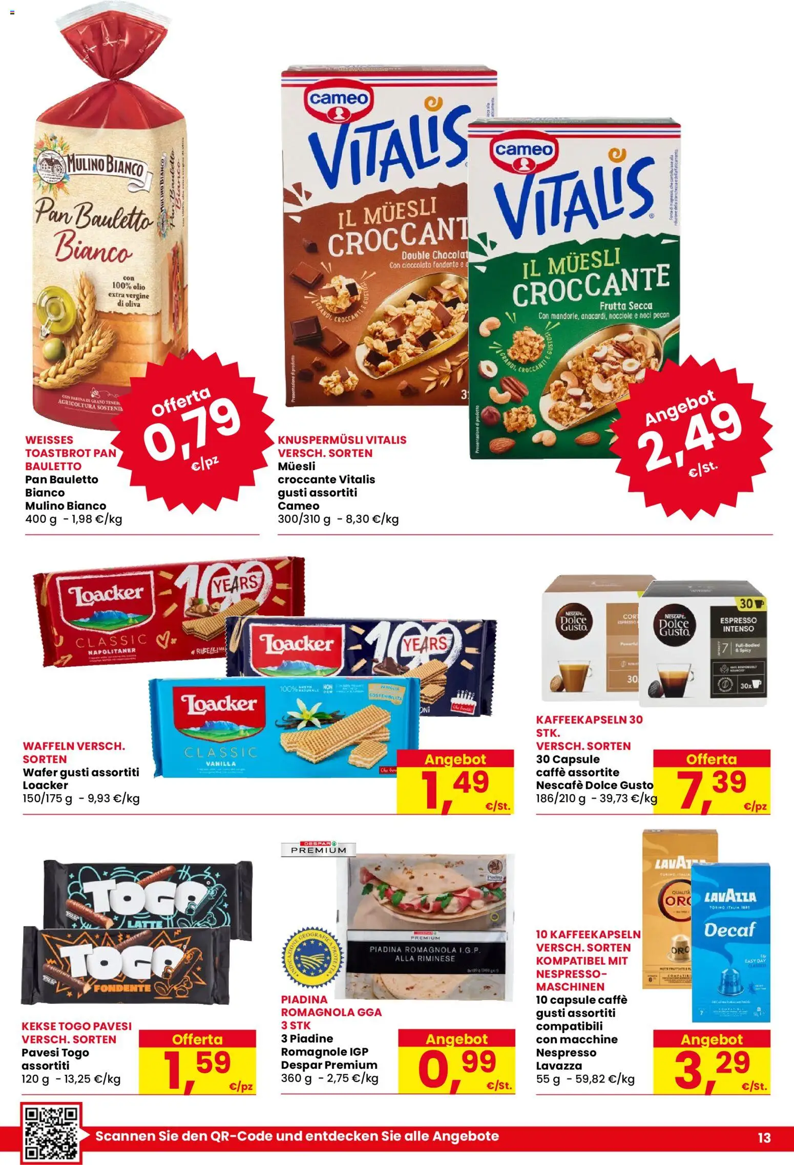 Volantino Eurospar del 03/09/2026 | Pagina: 13 | Prodotti: Caffè, Frutta, Lavazza, Nescafé