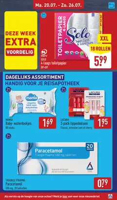 Aldi folder week 30 - Voorbeeld van een folder van Aldi, geldig van 20-07-2026 | Pagina: 23 | Producten: Tablet, Babydoekjes, Toilet, Toiletpapier