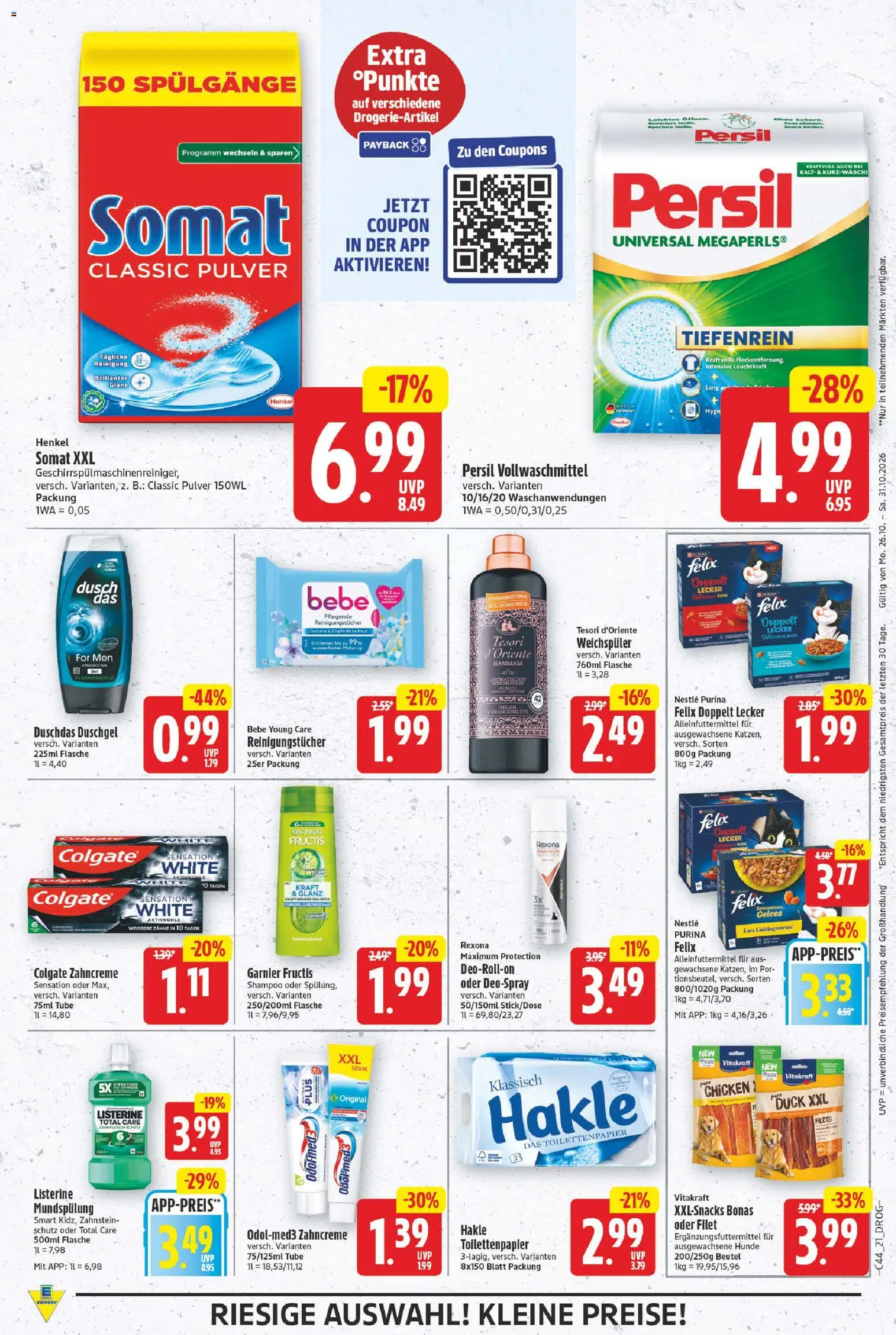 E center Prospekt – gültig ab 26.10.2026 | Seite: 21 | Produkte: Shampoo, Duschgel, Deospray, Toilettenpapier