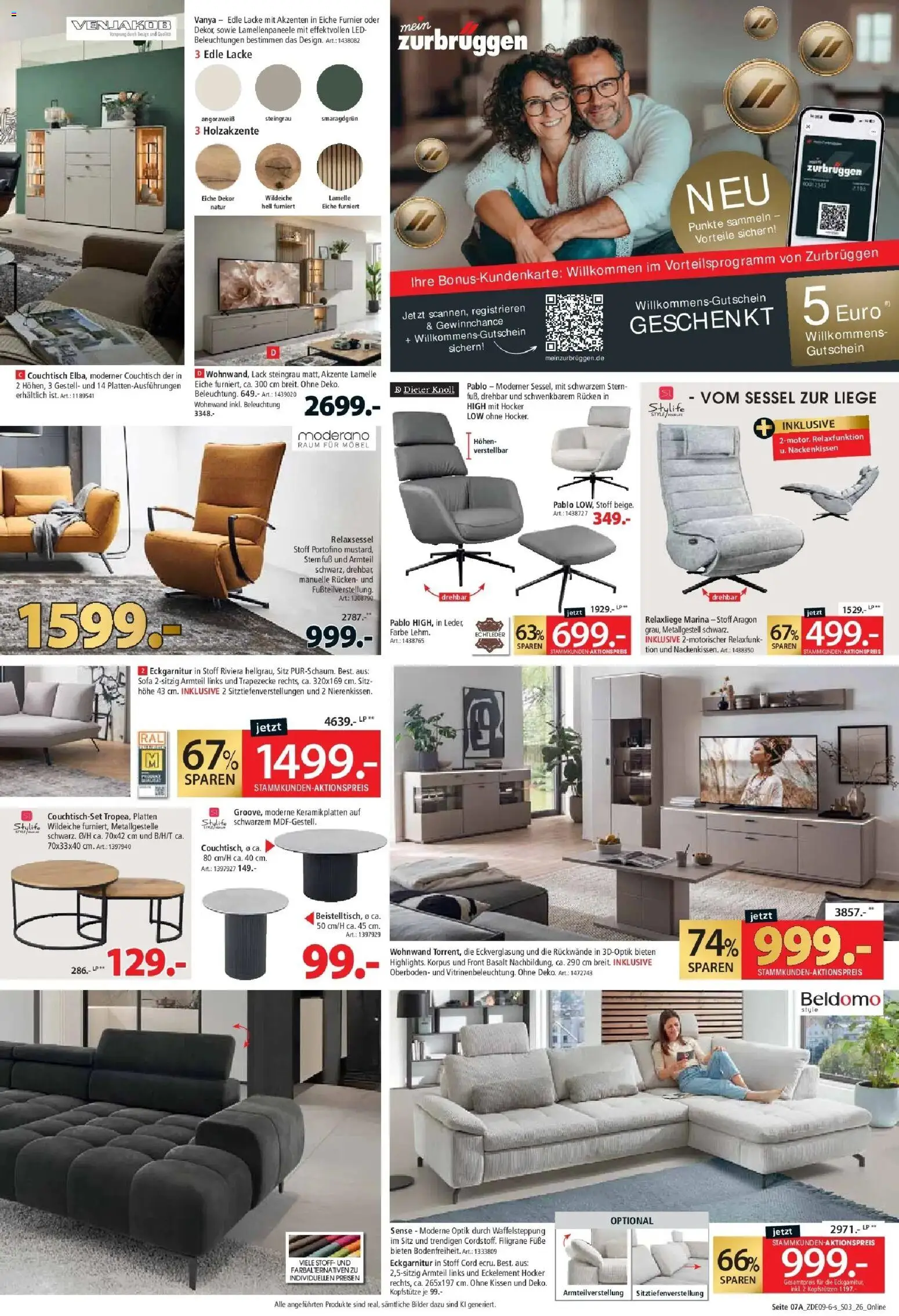 Zurbrüggen Prime Shopping week (ab 05.09.2026) zum Blättern | Seite: 9 | Produkte: Hocker, Relaxsessel, Sessel, Liege