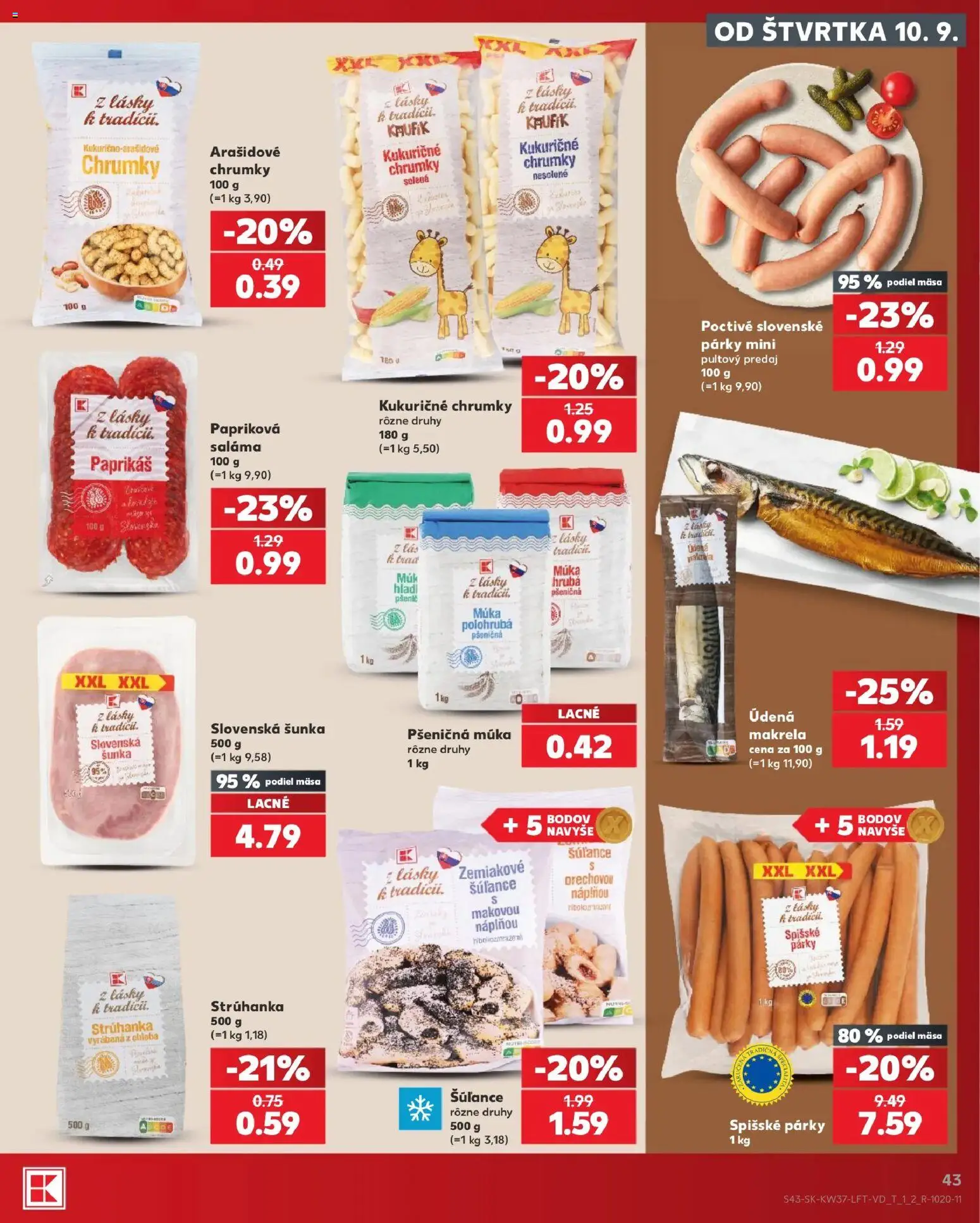 Nové Kaufland akcie – leták je platný od 10.09.2026 | Strana: 43 | Produkty: Strúhanka, Makrela, Múka, Múka polohrubá