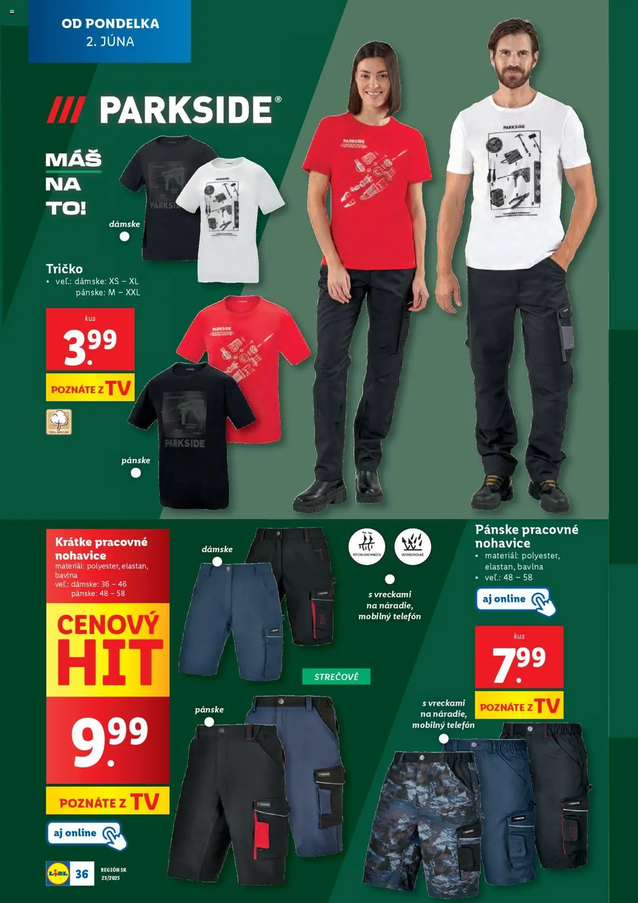 Nové Lidl akcie – leták je platný od 02.06.2025 | Strana: 48 | Produkty: Tv, Telefón, Parkside, Tričko