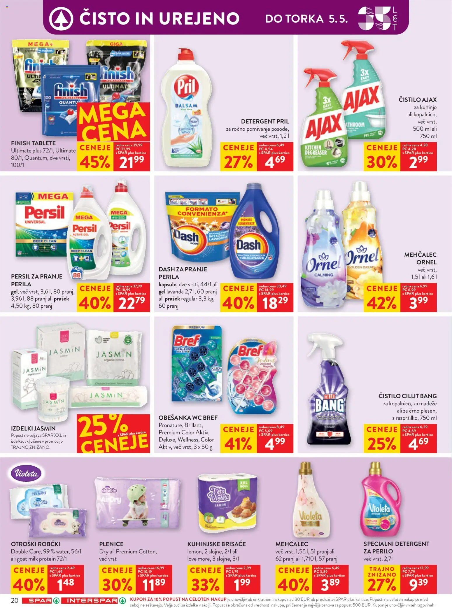 Novi Spar katalog ponudbe – veljaven od 29.04.2026 | Stran: 25 | Izdelki: Plenice, Prašek, Mehčalec, Detergent