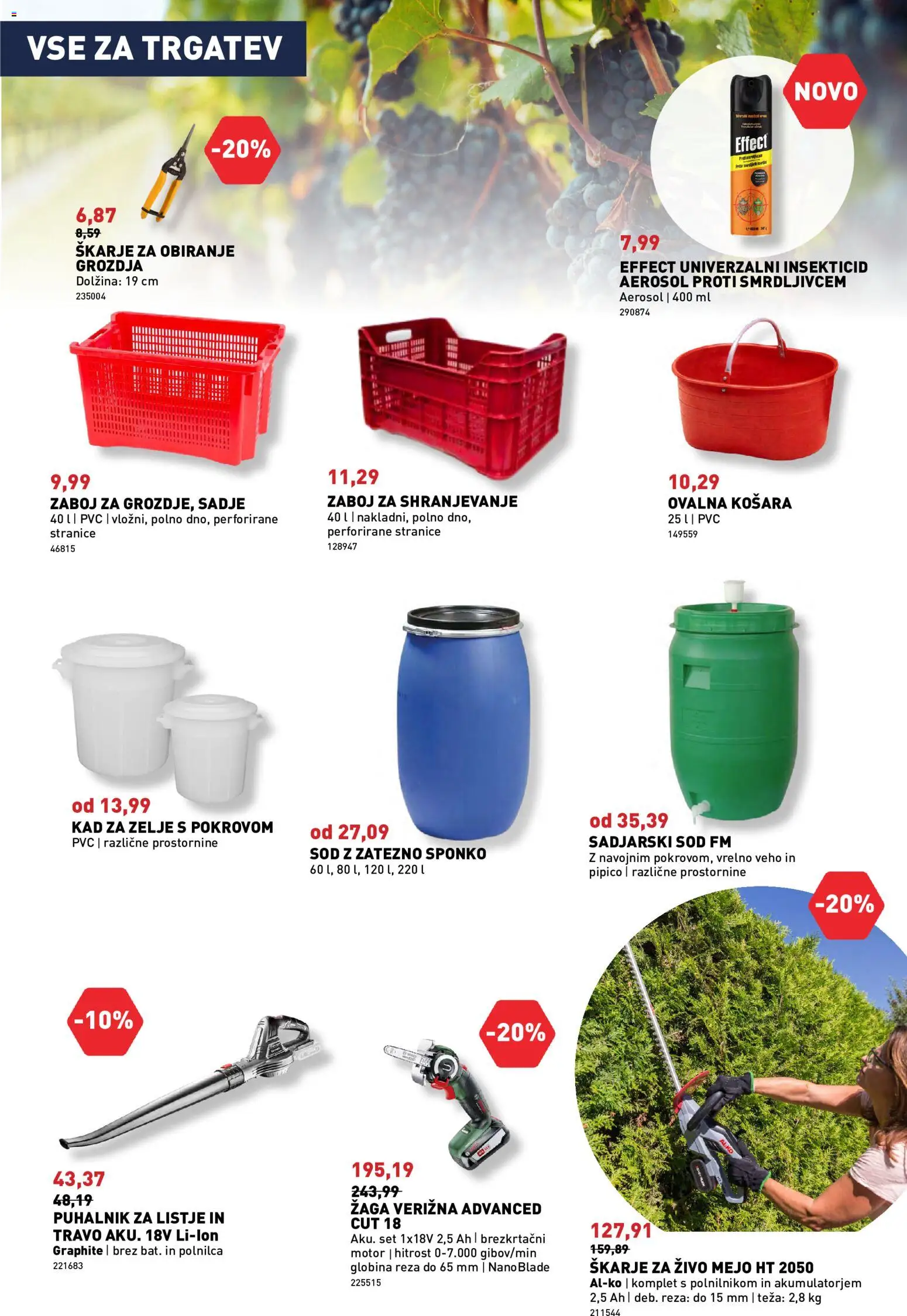 Novi Inpos katalog ponudbe – veljaven od 10.09.2026 | Stran: 5 | Izdelki: Teza, Škarje za živo mejo, Zaboj, Zelje