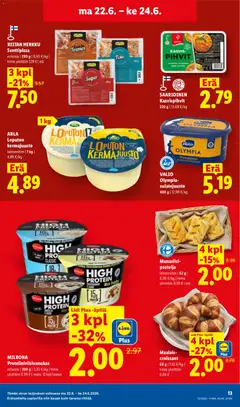 Lidl-mainoslehti voimassa 17.06.2026 alkaen | Sivu: 25 | Tuotteet: Kermajuusto