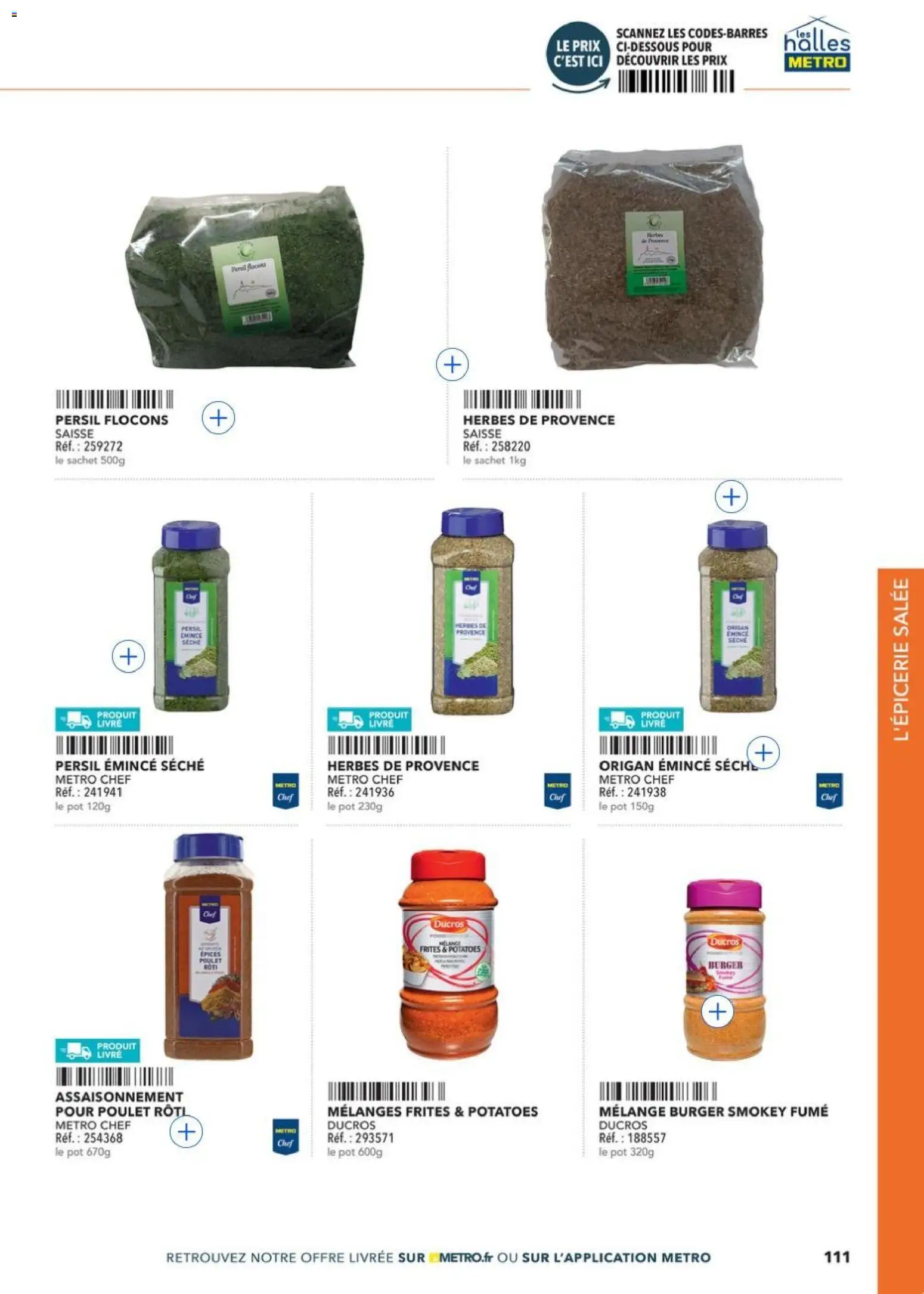 {H1} | Page: 111 | Produits: Flocons, Frites, Herbes de provence, Livre