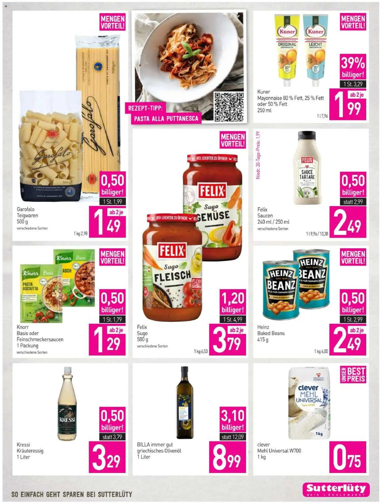 Sutterlüty Flugblatt gültig ab 18.06.2026 | Seite: 17 | Produkte: Pasta, Mayonnaise